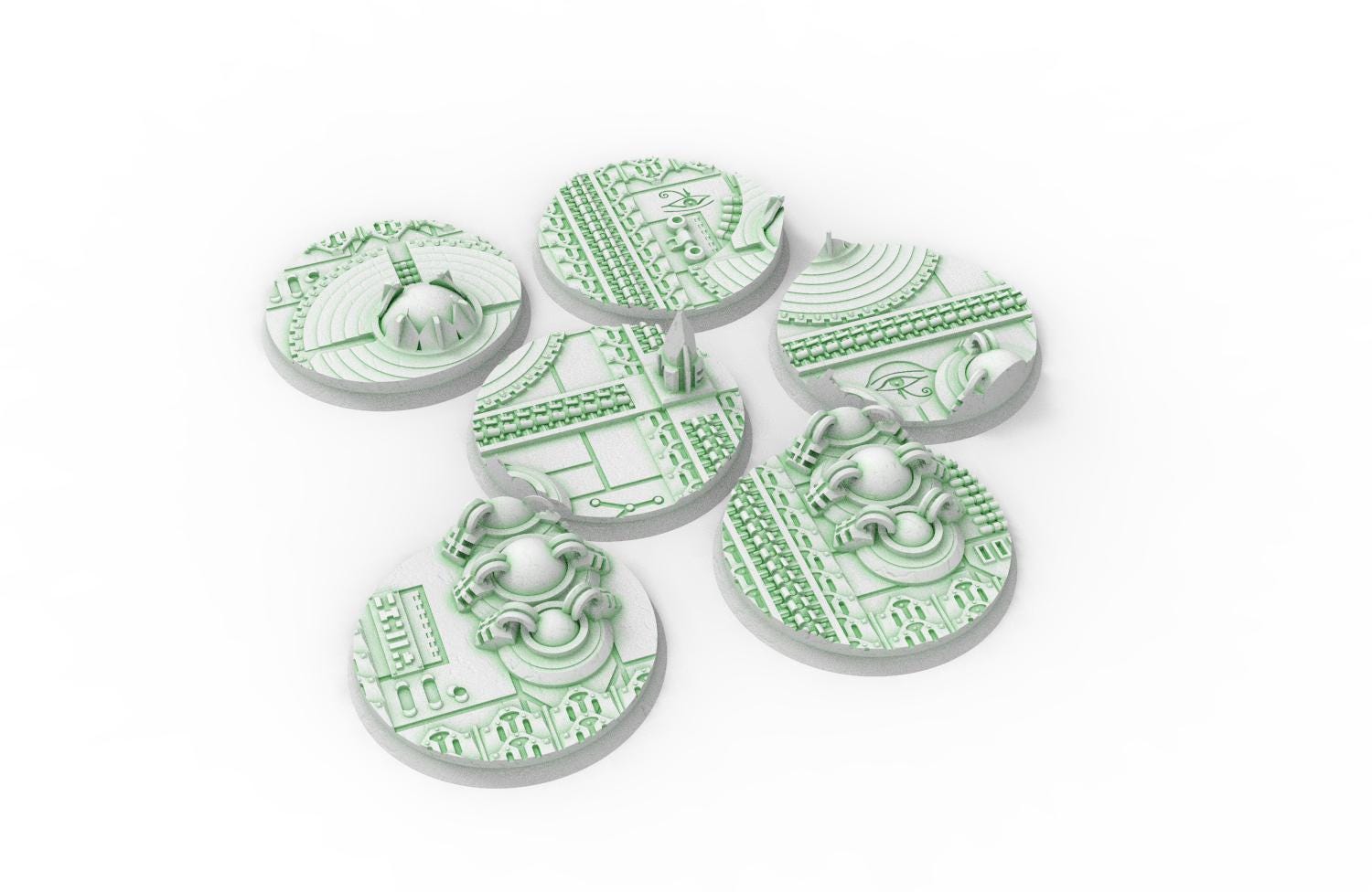 Cinan - Textured Round Bases, lot of 25mm to 160mm CINAN set 2 usable for warmachine, wargame...