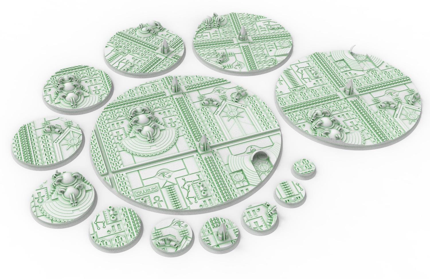 Cinan - Textured Round Bases, lot of 25mm to 160mm CINAN set 3 usable for warmachine, wargame...