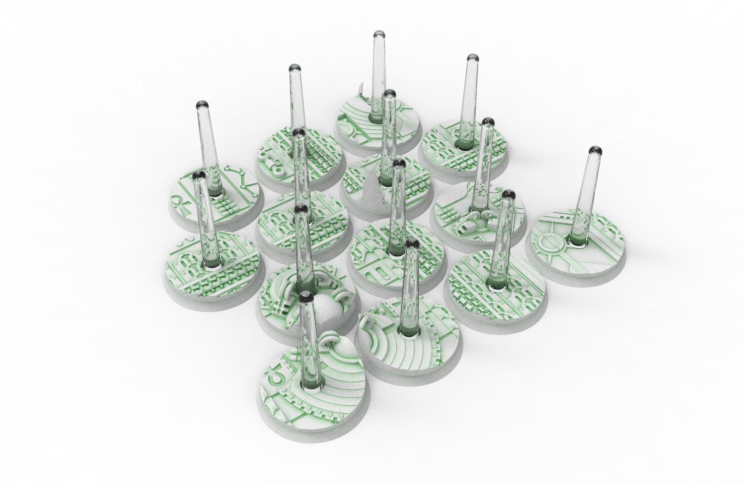 Cinan - Textured Round Bases, lot of 25mm to 160mm CINAN set 3 usable for warmachine, wargame...