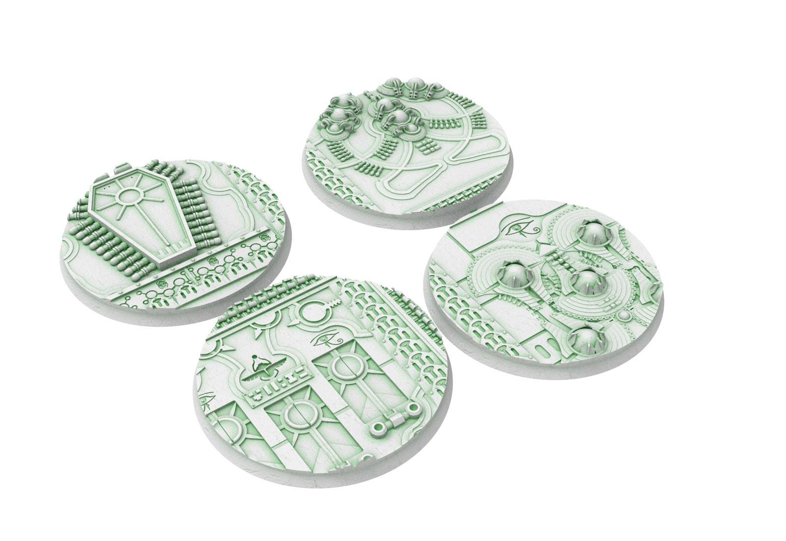 Cinan - Textured Round Bases, lot of 25mm to 160mm CINAN set 4-5-6 usable for warmachine, wargame...