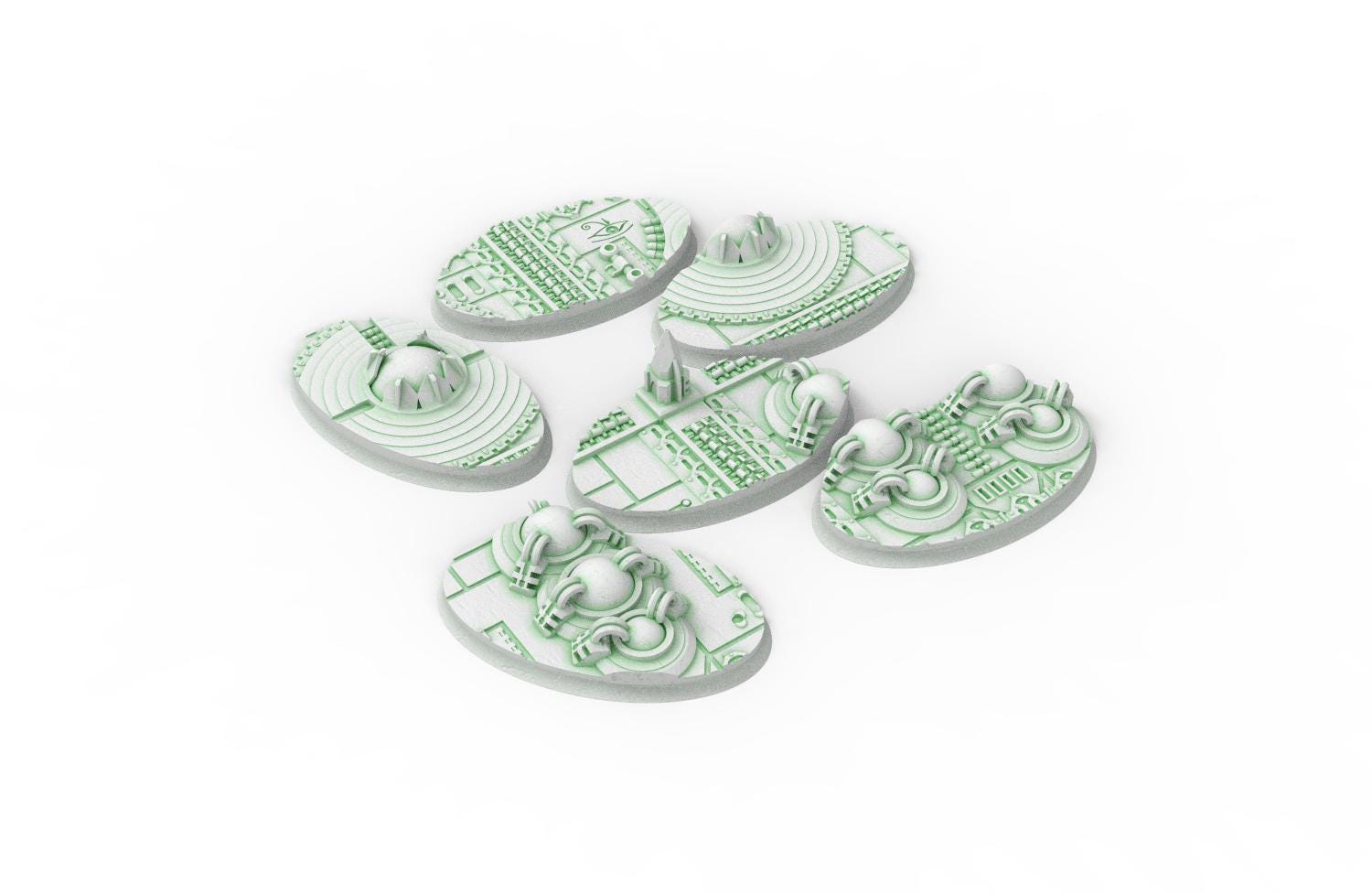 Cinan - Textured Oval Bases, lot of 60mm to 170mm CINAN set 2 usable for warmachine, wargame...