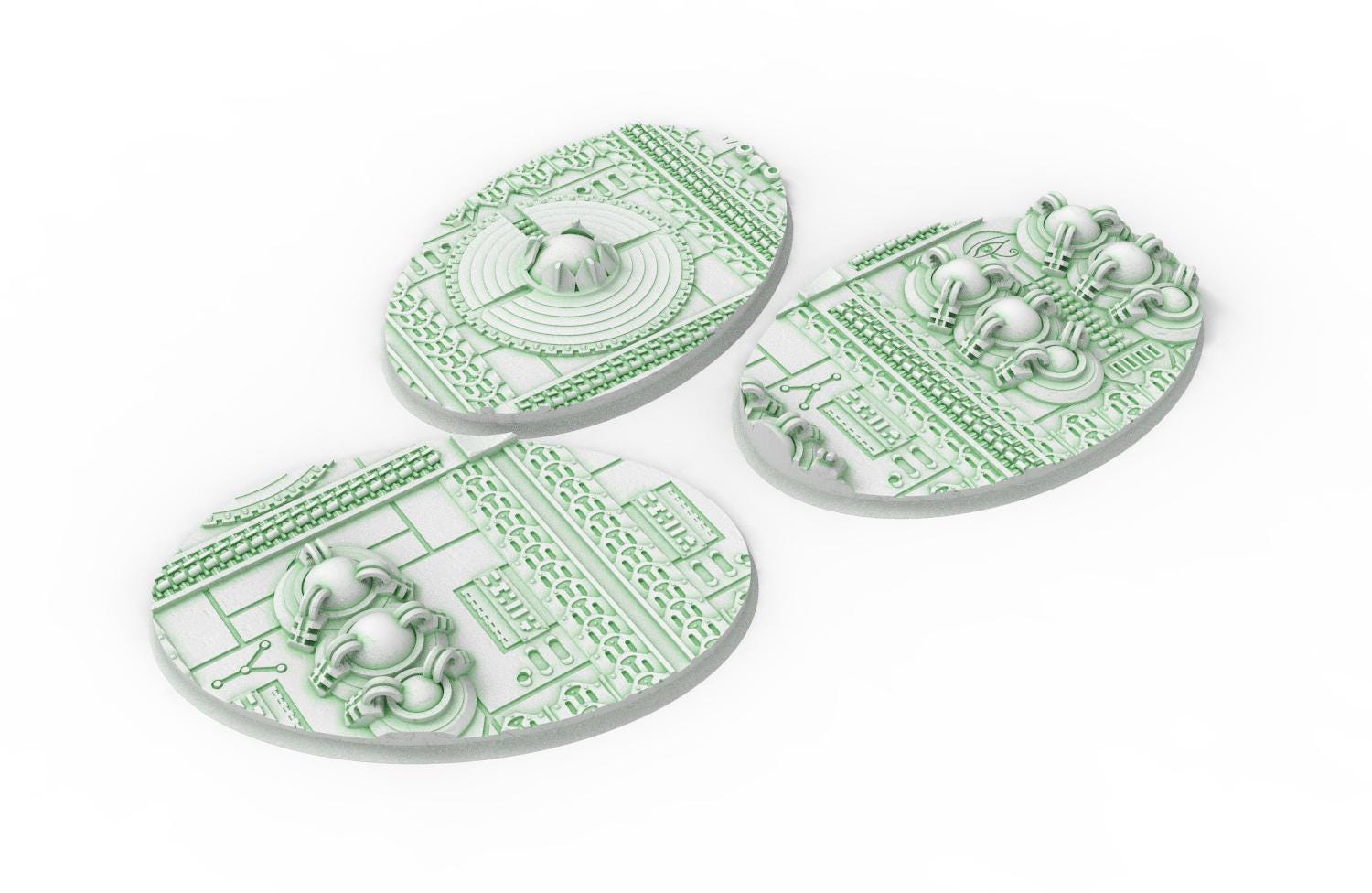 Cinan - Textured Oval Bases, lot of 60mm to 170mm CINAN set 2 usable for warmachine, wargame...