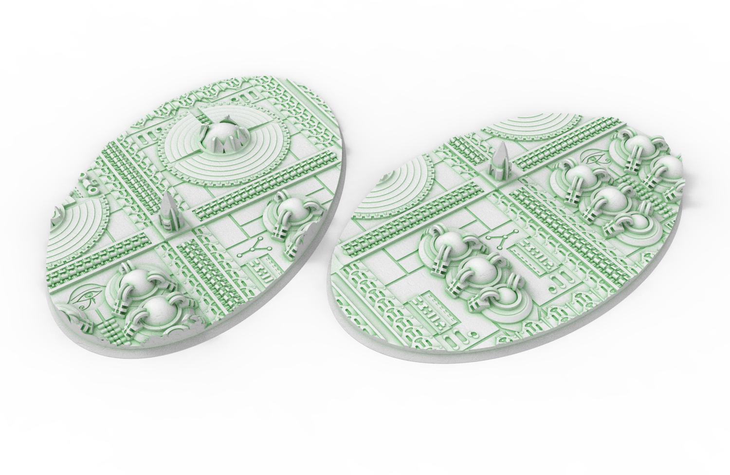 Cinan - Textured Oval Bases, lot of 60mm to 170mm CINAN set 2 usable for warmachine, wargame...