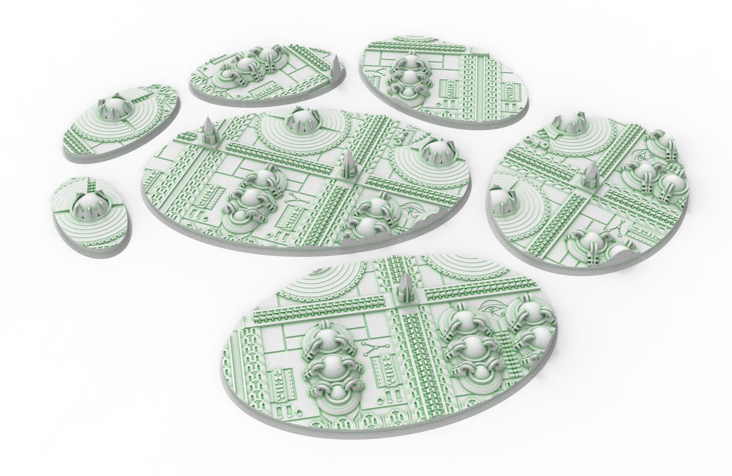 Cinan - Textured Oval Bases, lot of 60mm to 170mm CINAN set 2 usable for warmachine, wargame...