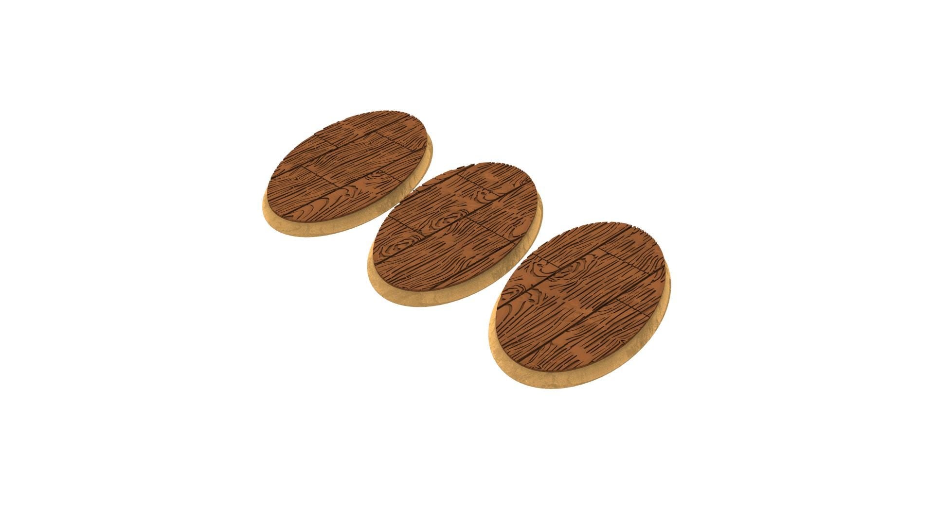Civil - Textured Oval Bases, lot of 60mm to 170mm wooden ship wood usable for saga, age of sigmar, confrontation, wargame...