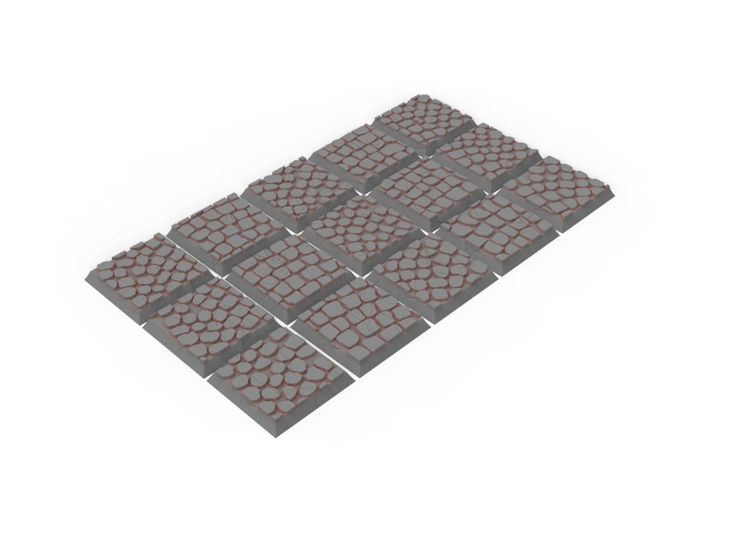 Civil - Textured Square Bases, lot of 20mm to 100mm pavement usable for Oldhammer, 9th age, King of war, Confrontation, wargame...