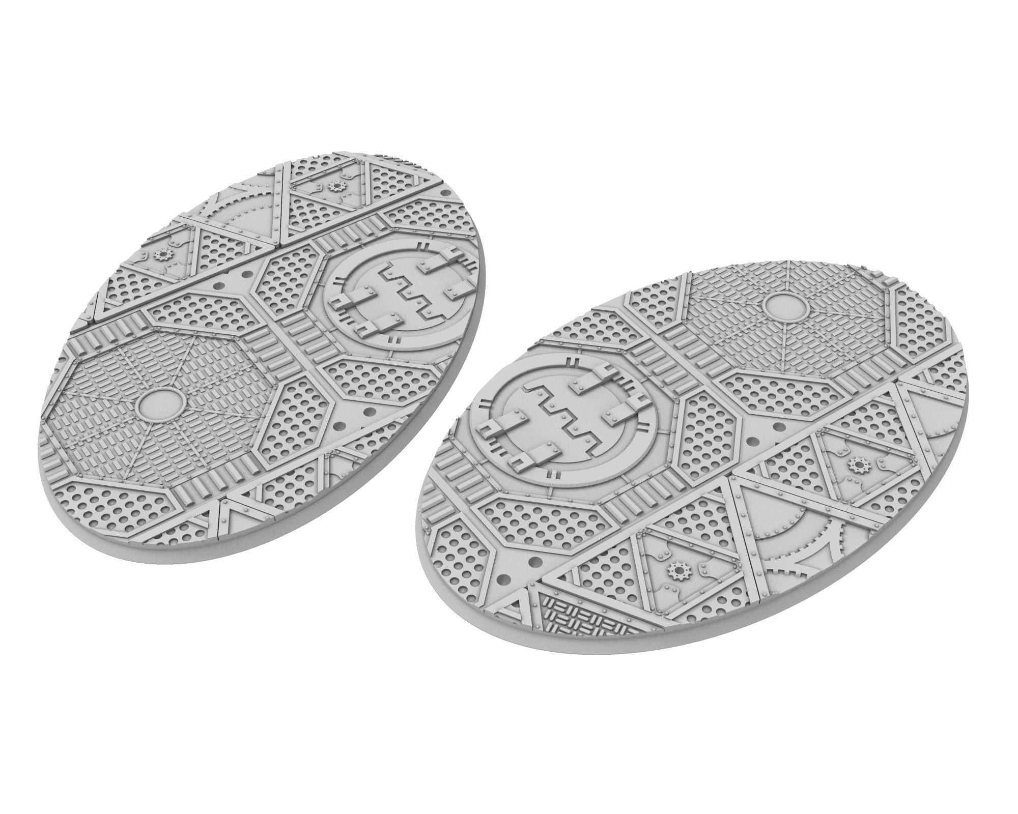 Military Base - Textured Oval Bases, lot of 60mm to 170mm MILBS set Metalic usable for warmachine, wargame...