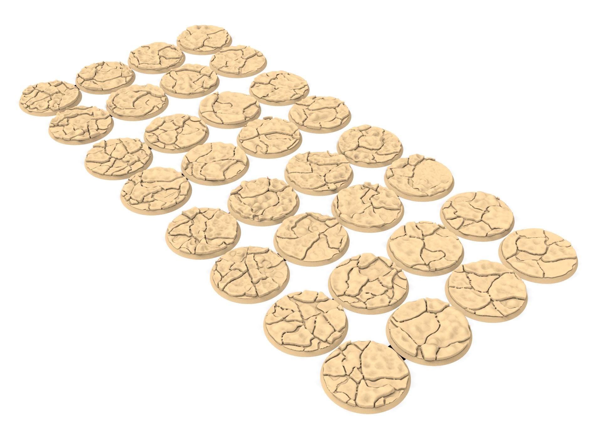 Tenkyo - Textured Round Bases, lot of 25mm to 160mm Desertic TNKYO set 2 usable for warmachine, wargame...