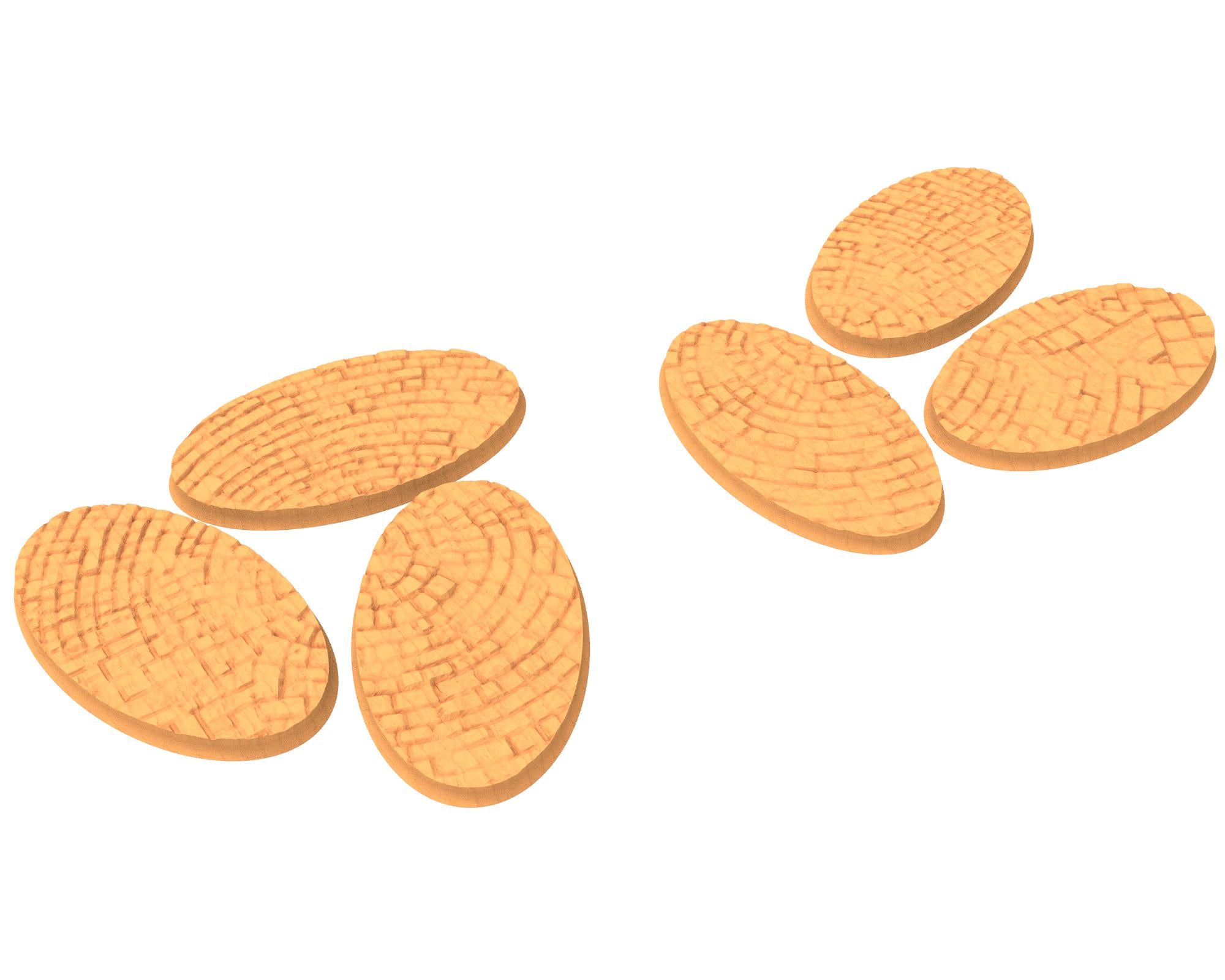 Tenkyo - Textured Oval Bases, lot of 60mm to 170mm Pavement TNKYO set 1 usable for warmachine, wargame...