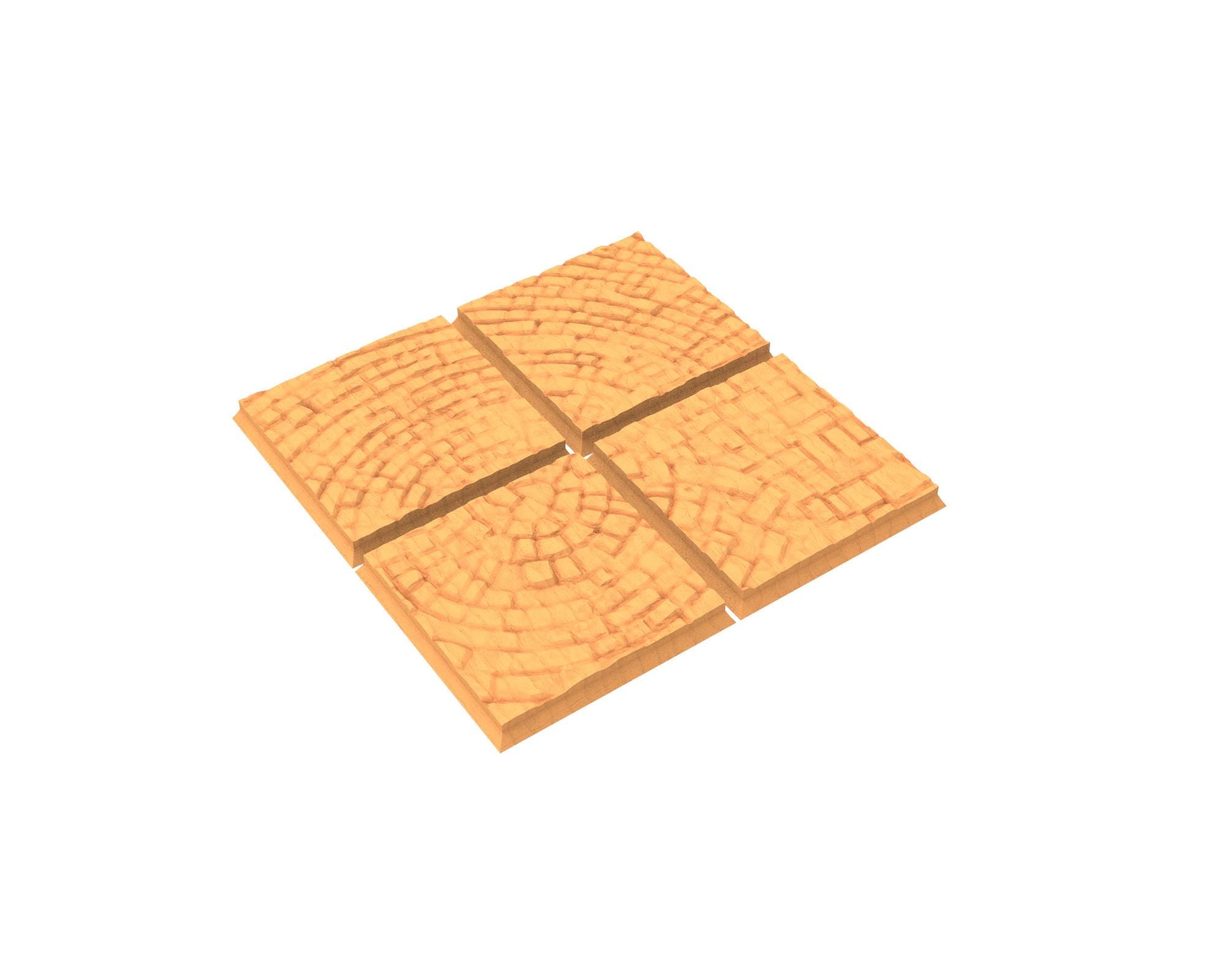 Tenkyo - Textured Square Bases, lot 20mm to 100mm Pavement TNKYO set 1 usable for Oldhammer, 9th age, King of war, Confrontation, wargame...