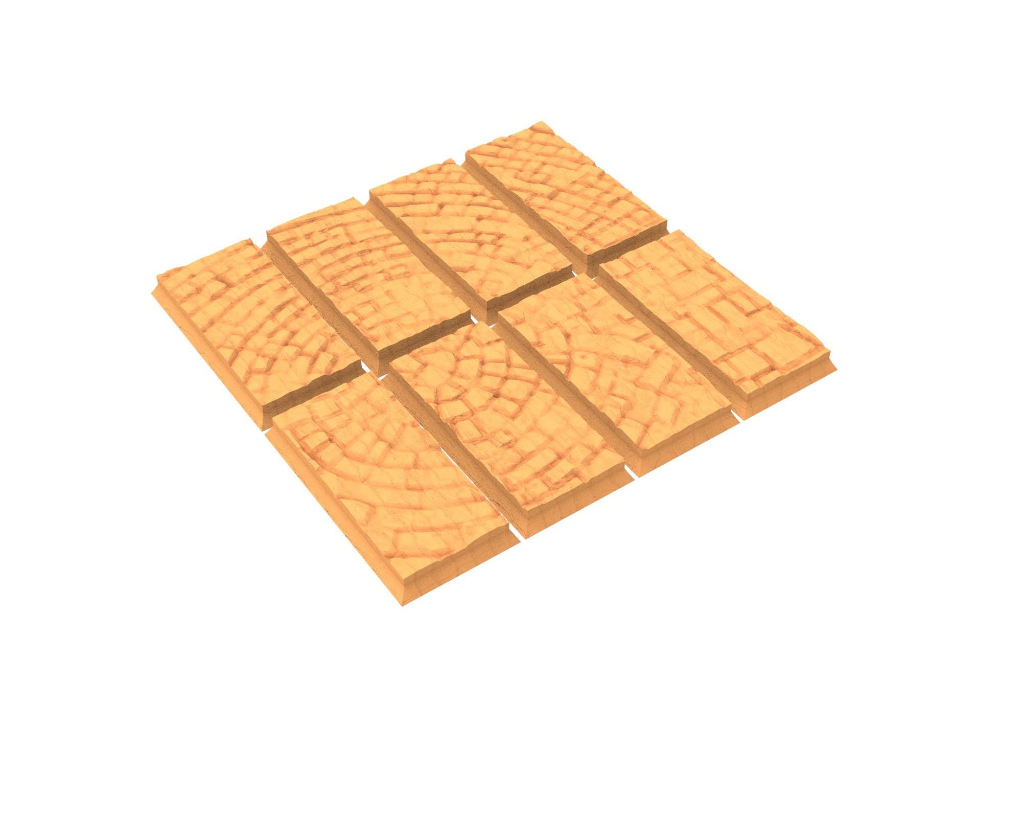 Tenkyo - Textured Rectangular Bases, lot of 50x25mm to 150x100mm TNKYO set 1 usable for Oldhammer, 9th age, King of war, Donjon et dragon...