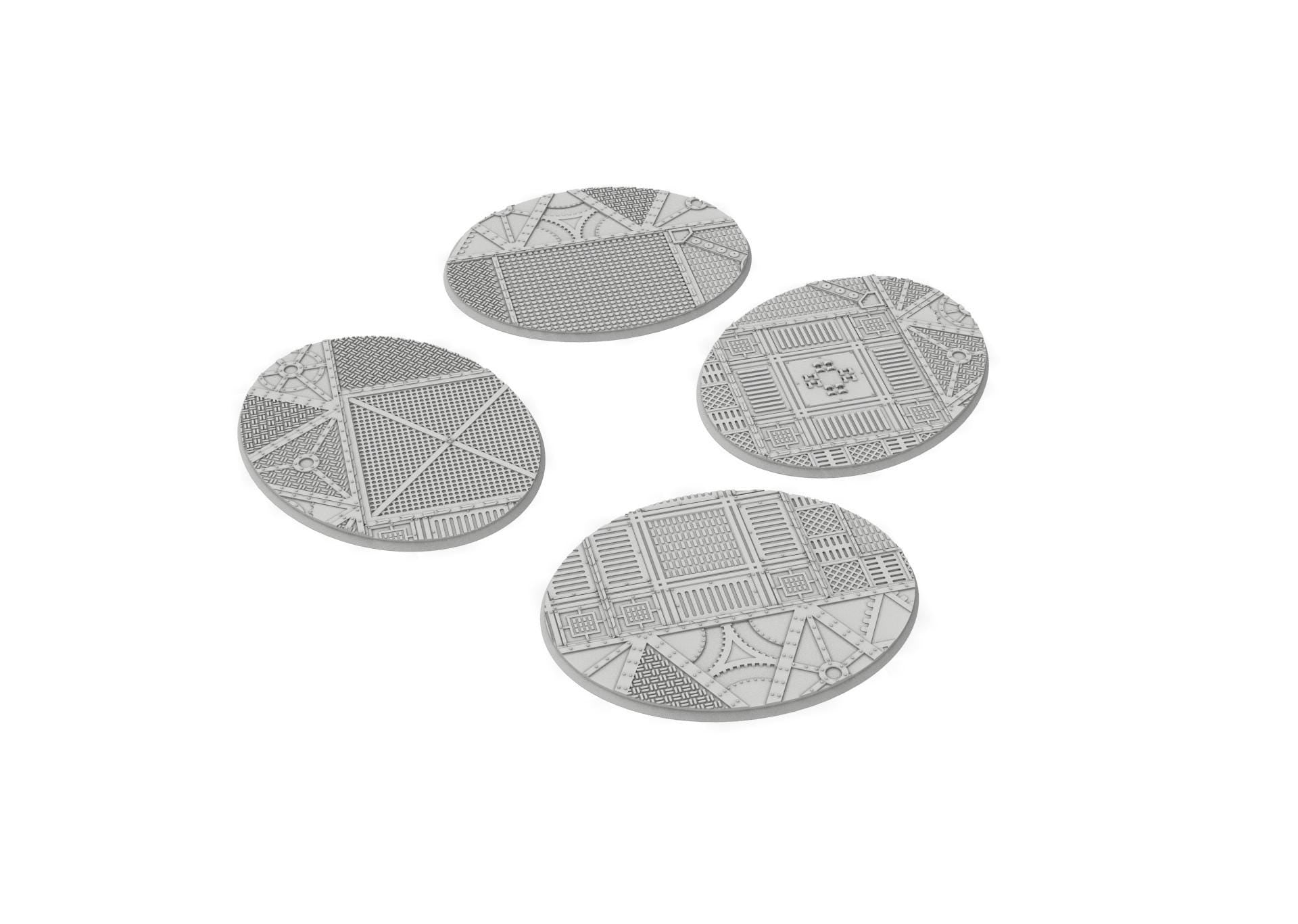 Industrial - Textured Oval Bases, lot of 60mm to 170mm INDRV Factory ground usable for warmachine, wargame...