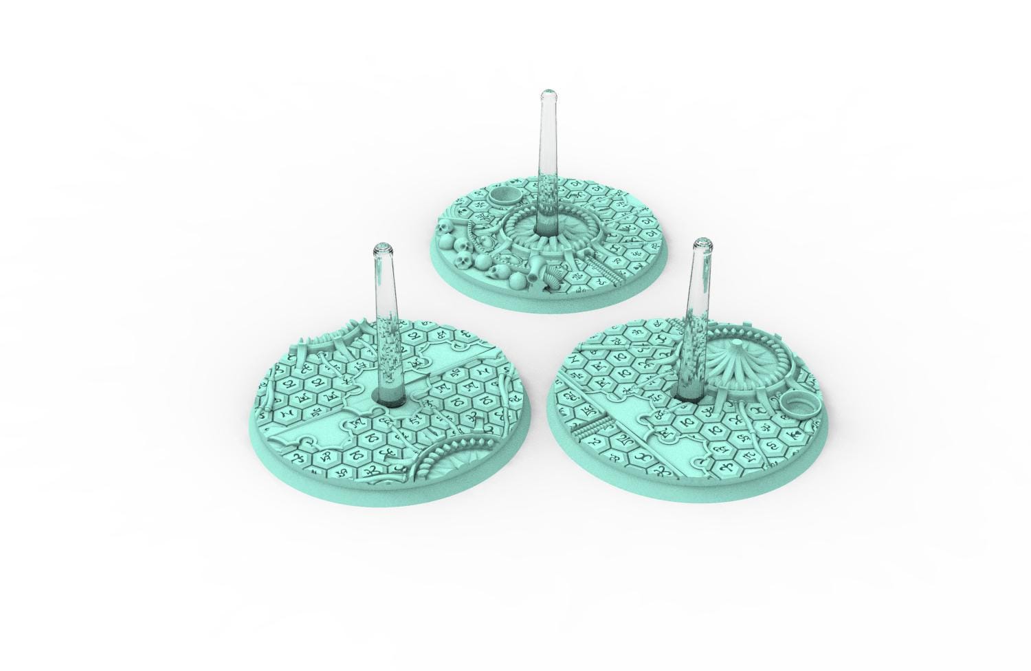 Dark City - Lot of 25mm to 64mm round bases & textures dark city usable for saga, confrontation, wargame...