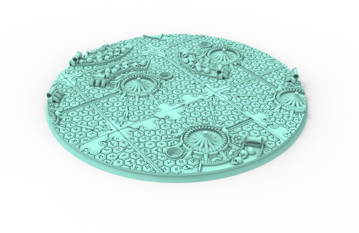 Dark City - Lot of 25mm to 64mm round bases & textures dark city usable for saga, confrontation, wargame...