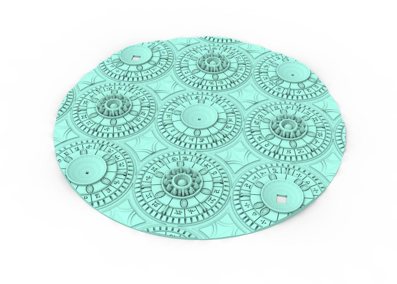 Dark City - Textured Round Bases, lot of 25mm to 160mm DRKCT Eldar space fantasy elves runic ground set 2 usable for warmachine, wargame...