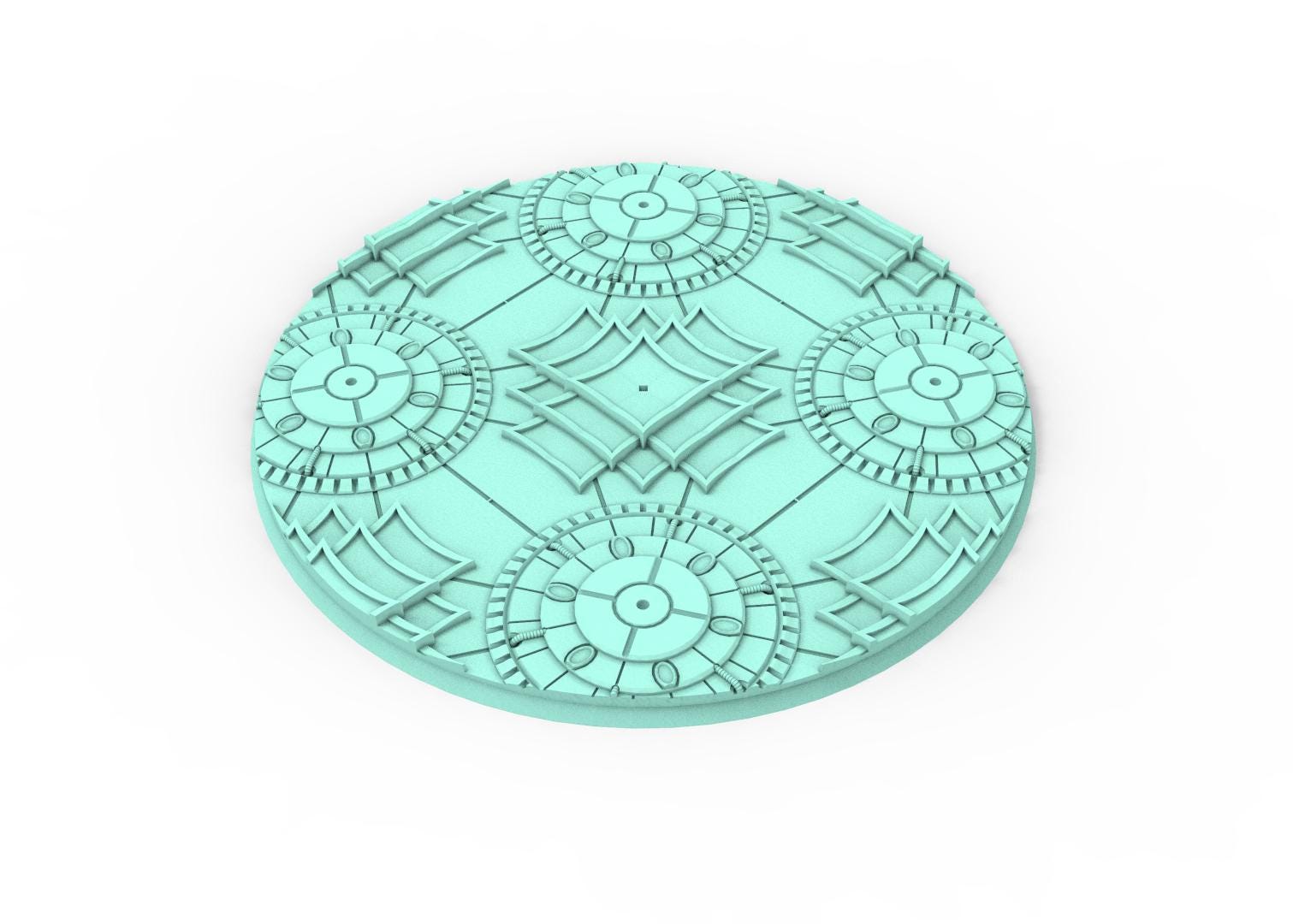 Dark City - Textured Round Bases, lot of 25mm to 160mm DRKCT Eldar space fantasy elves runic ground set 1 usable for warmachine, wargame...