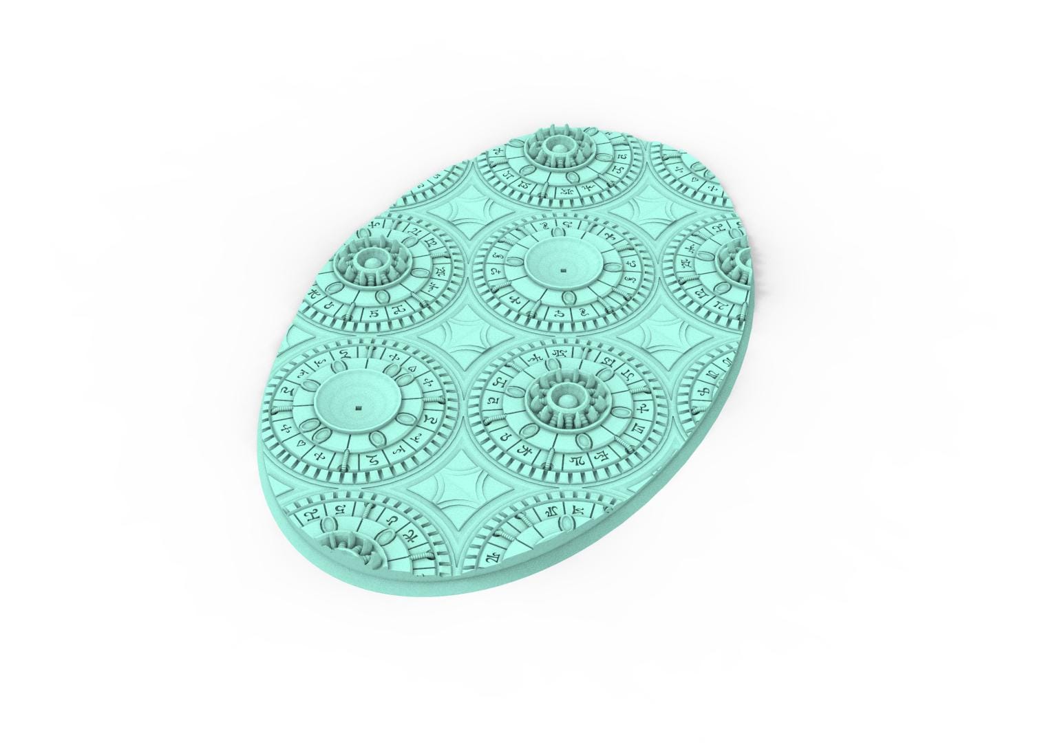 Dark City - Textured Oval Bases, lot of 60mm à 170mm, DRKCT Eldar space fantasy elves runic ground set 2 usable for warmachine, wargame...