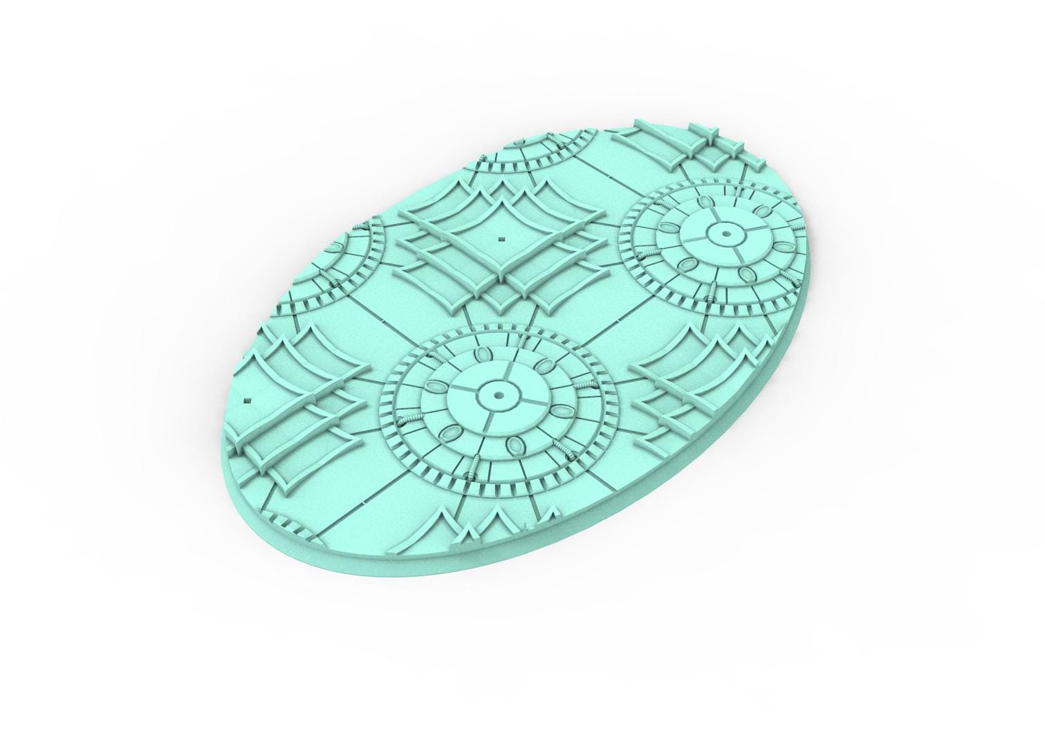 Dark City - Textured Oval Bases, lot of 60mm à 170mm, DRKCT Eldar space fantasy elves runic ground set 1 usable for warmachine, wargame...