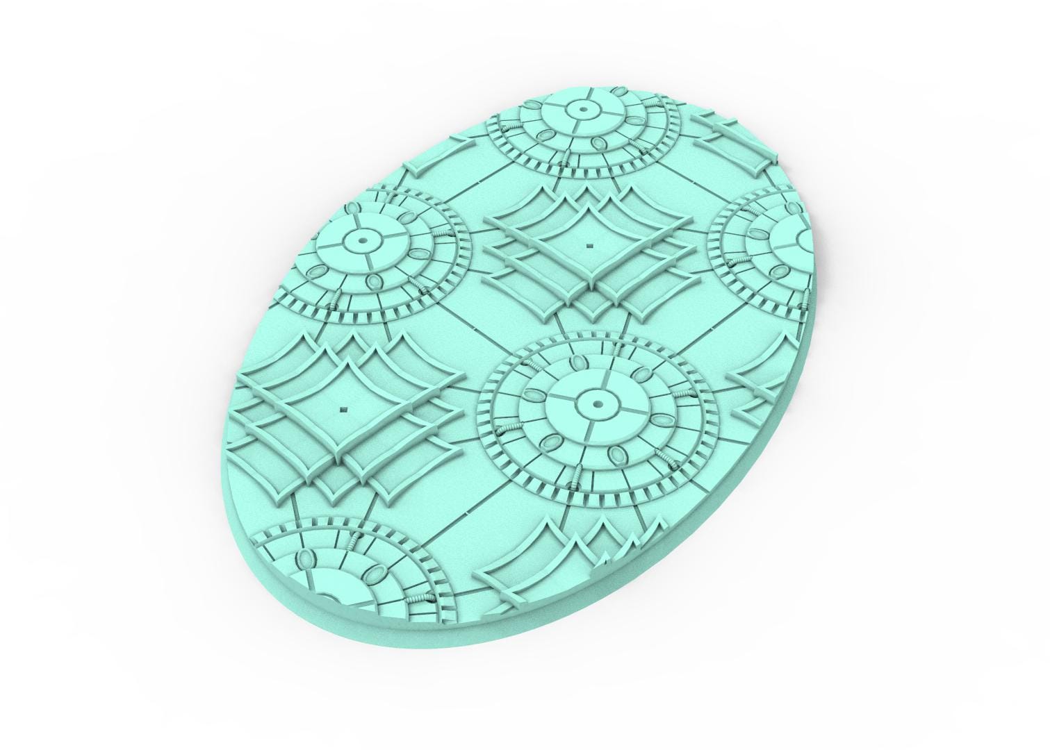 Dark City - Textured Oval Bases, lot of 60mm à 170mm, DRKCT Eldar space fantasy elves runic ground set 1 usable for warmachine, wargame...