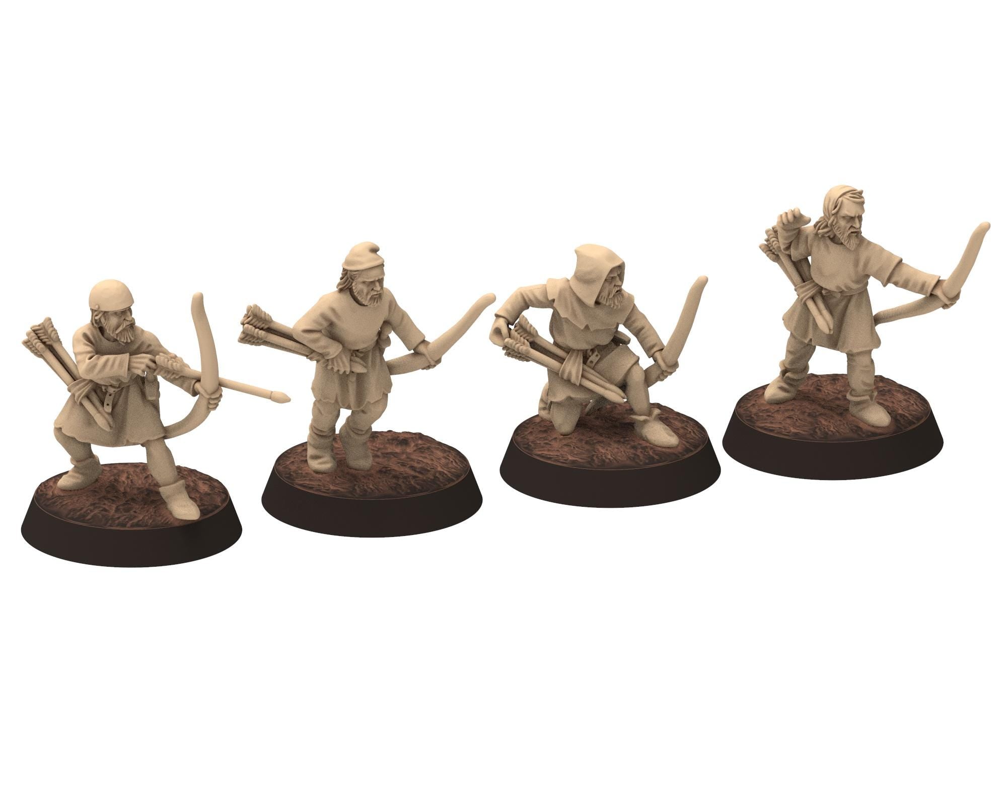 Medieval - Scotland - Scottish Peasant Archers, 14th century Generic Archers Medieval, 28mm Historical Wargame, Saga... Medbury miniatures