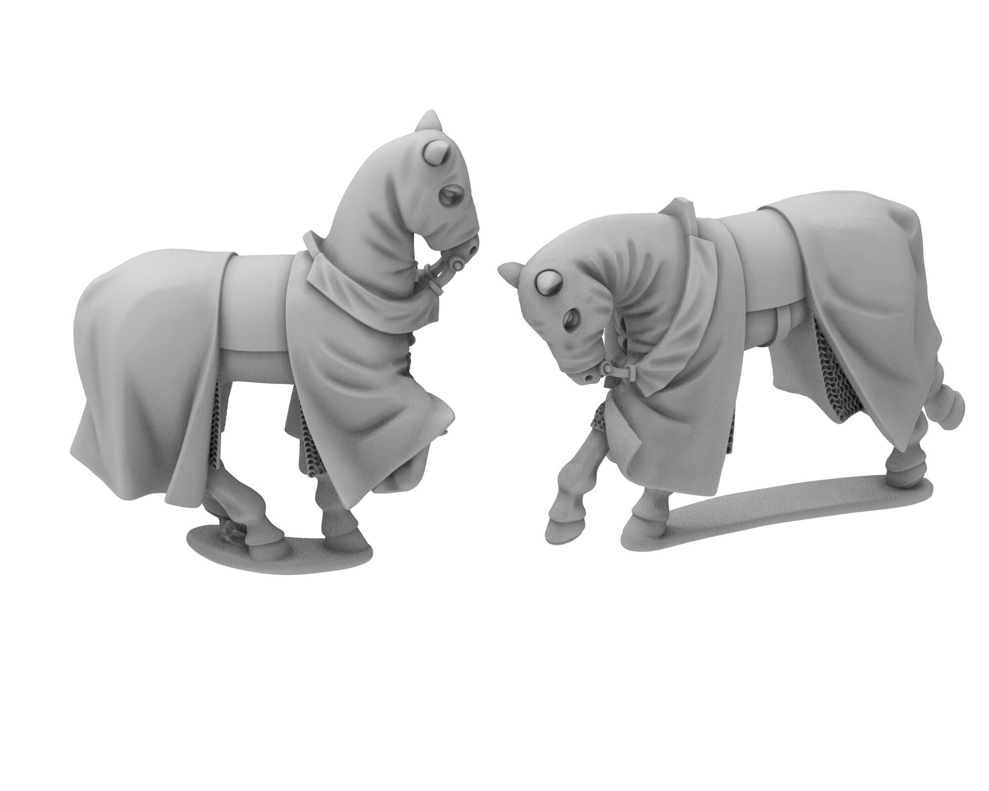 Medieval - Middle age Horses with caparison, Generic Miniatures 28mm, Wargame Historical Saga... Medbury miniature