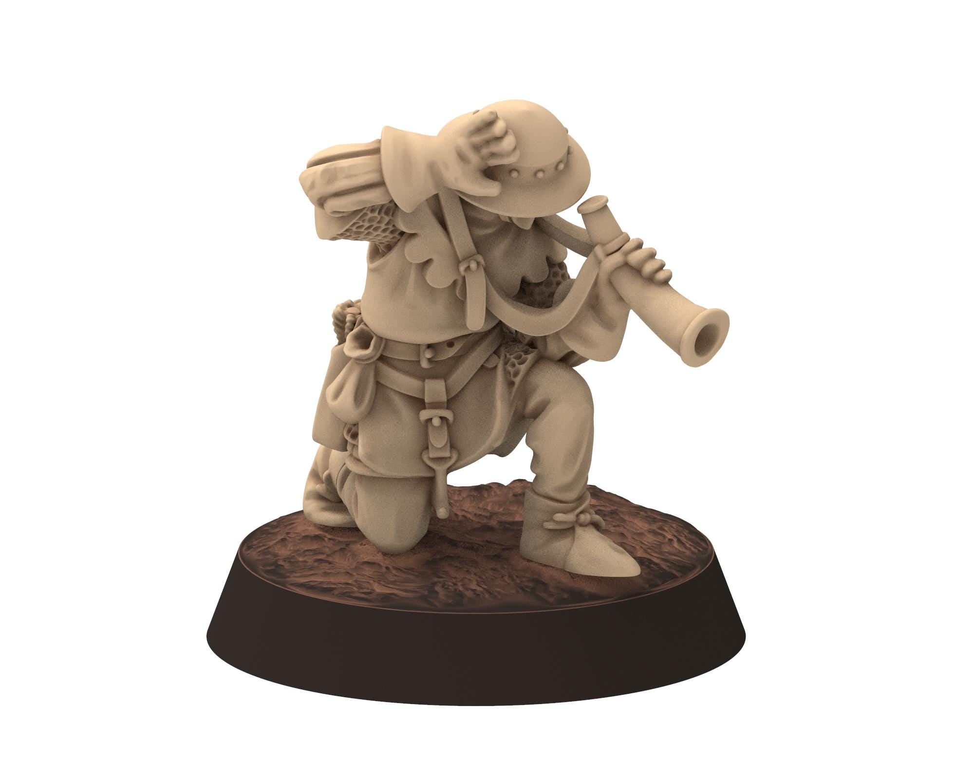 Medieval - Crossbowmen Commanders: Leader, Musician, Banner, 14-15th century Staff, 28mm Historical Wargame, Saga... Medbury miniatures