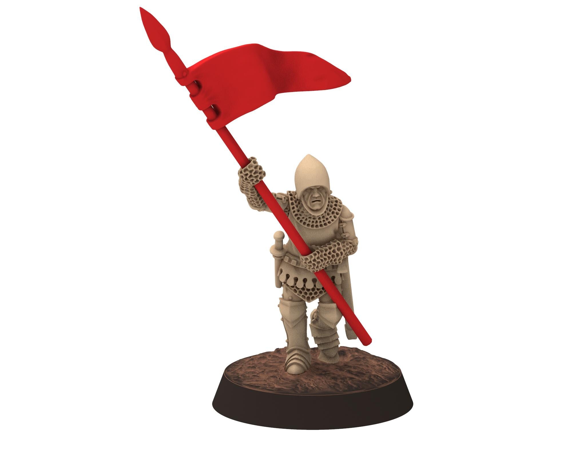 Medieval - Knight Commanders: Leader, Musician, Banner, 14-15th century Staff, 28mm Historical Wargame, Saga... Medbury miniatures
