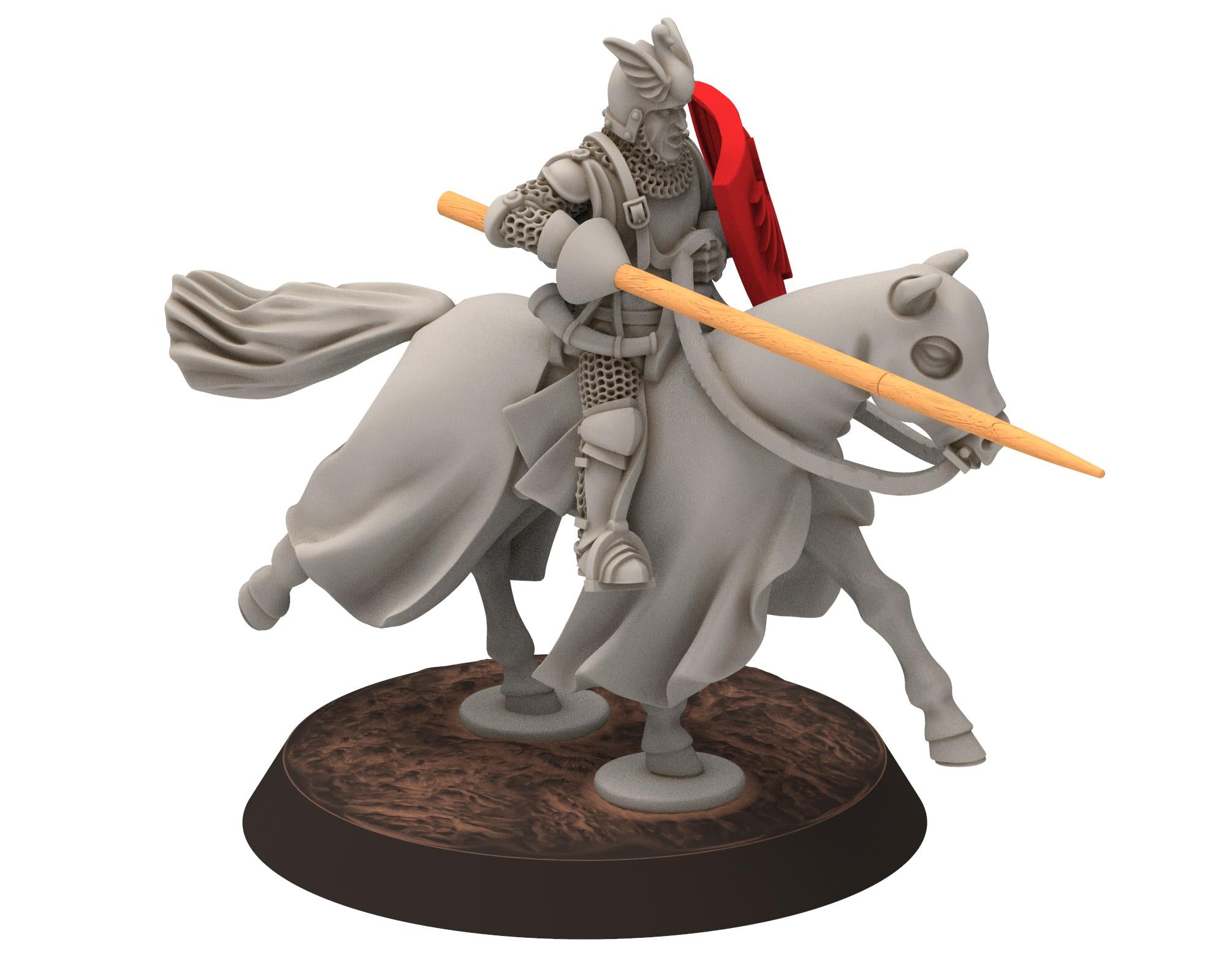 Gandor - Citadel Swan Knight Lord, Lohengrin and Elsa, Defender of the city wall, miniature for wargame D&D, Lotr... Medbury miniatures