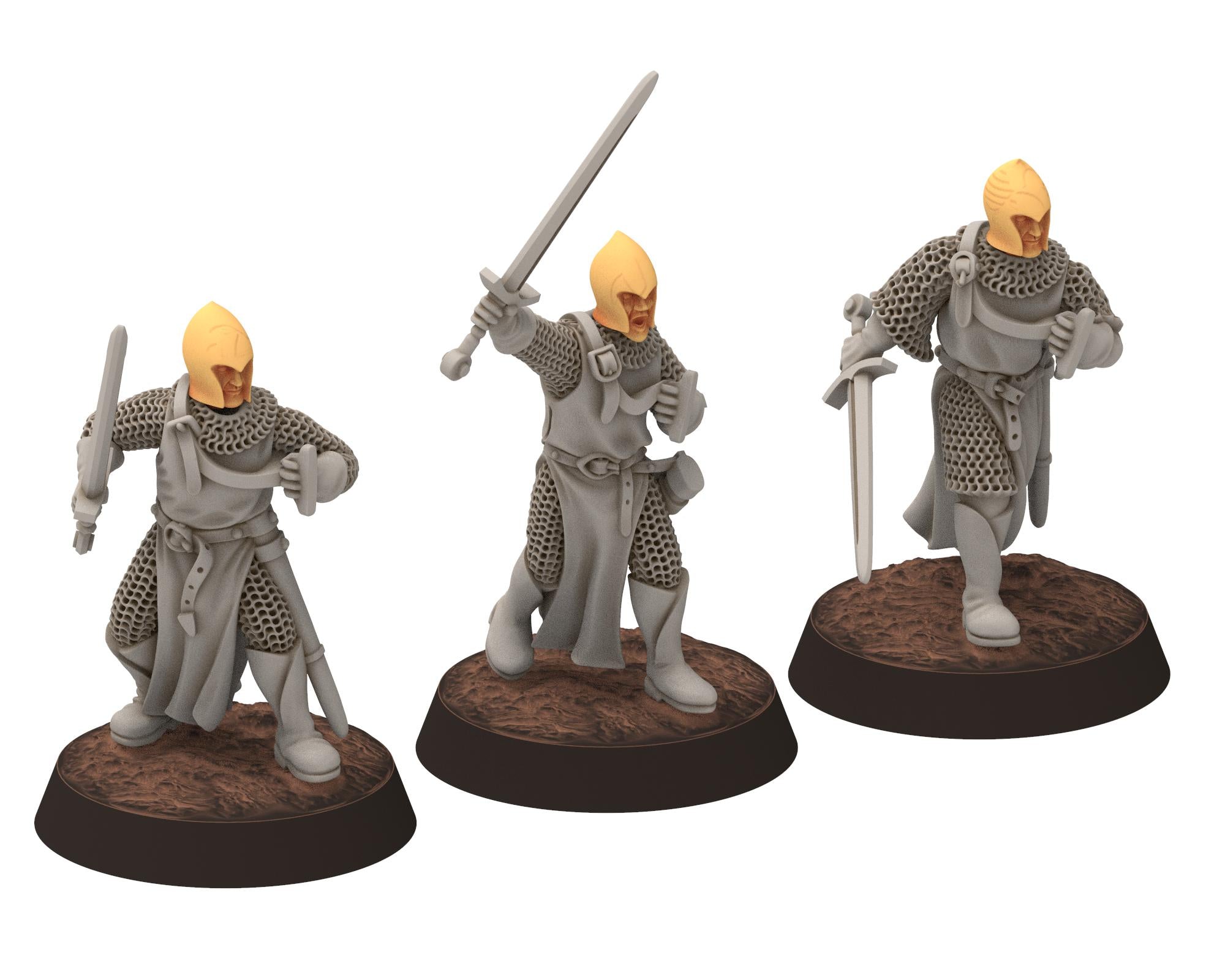 Rivendall - Eastern Elven Lord with straight sword, Middle rings miniatures for wargame D&D, Lotr, Medbury miniatures