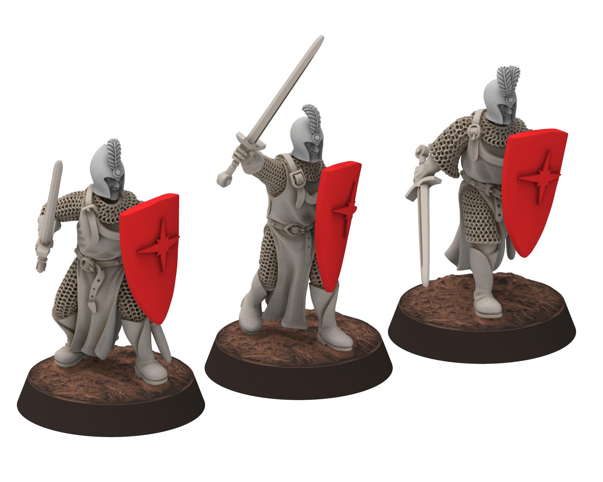 Rivendall - Eastern Elven Lord with straight sword, Middle rings miniatures for wargame D&D, Lotr, Medbury miniatures