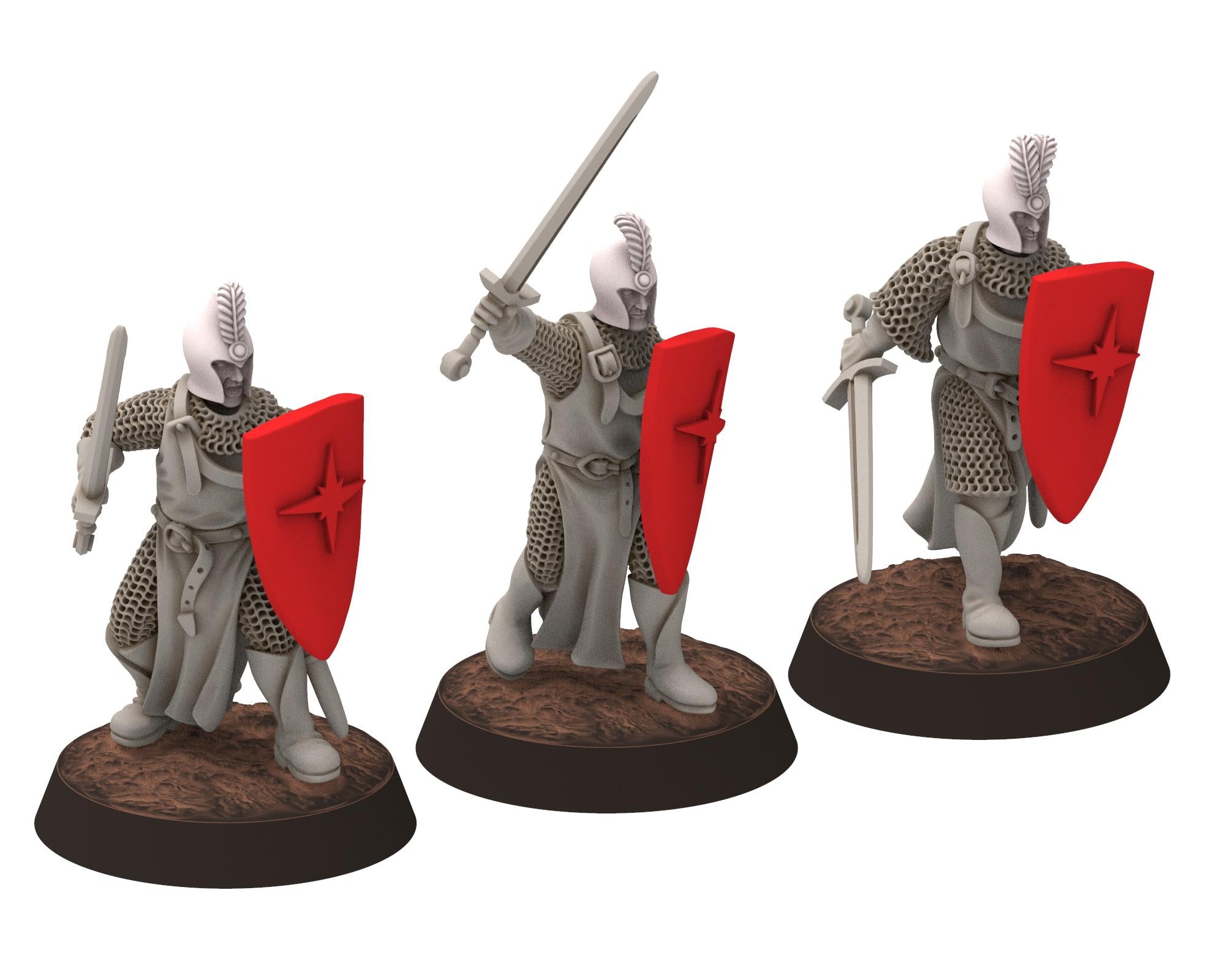 Rivendall - Eastern Elven Lord with straight sword, Middle rings miniatures for wargame D&D, Lotr, Medbury miniatures