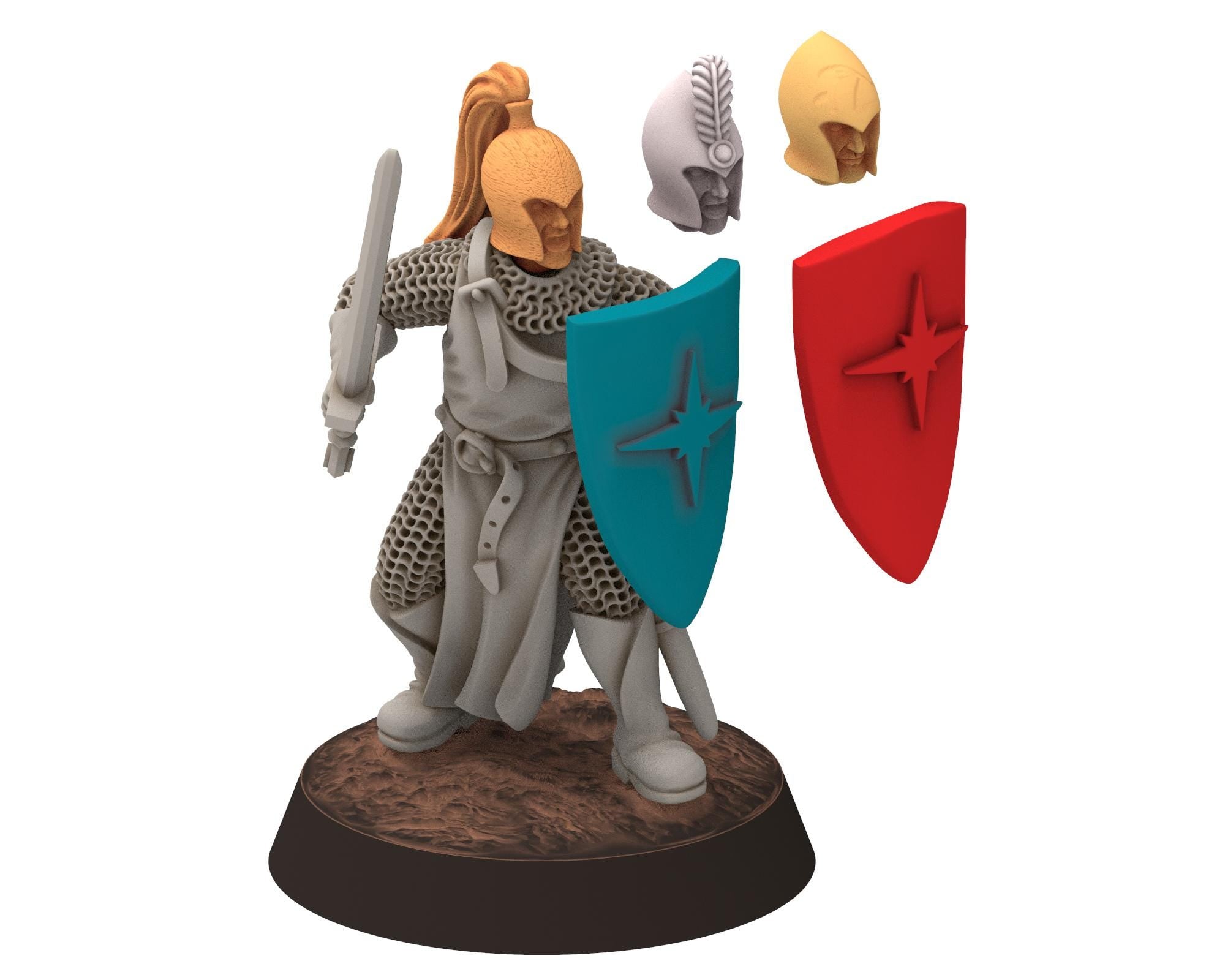 Rivendall - Eastern Elven Lord with straight sword, Middle rings miniatures for wargame D&D, Lotr, Medbury miniatures