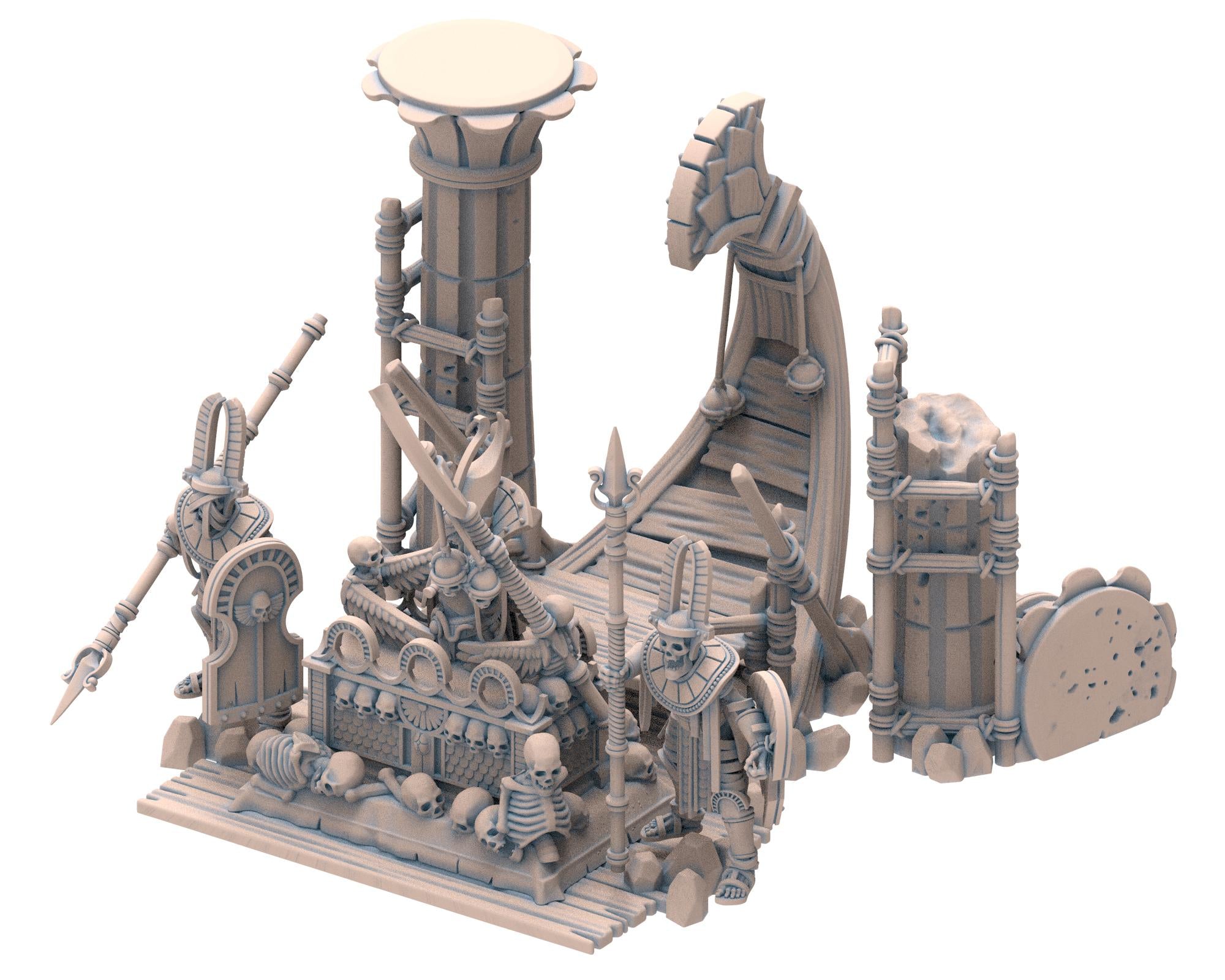 Eternal Dynasties - Priest of Pharaoh Funeral Ship, The Ancient Skeletons, Fantasy Battle, Oldhammer, King of war, D&D