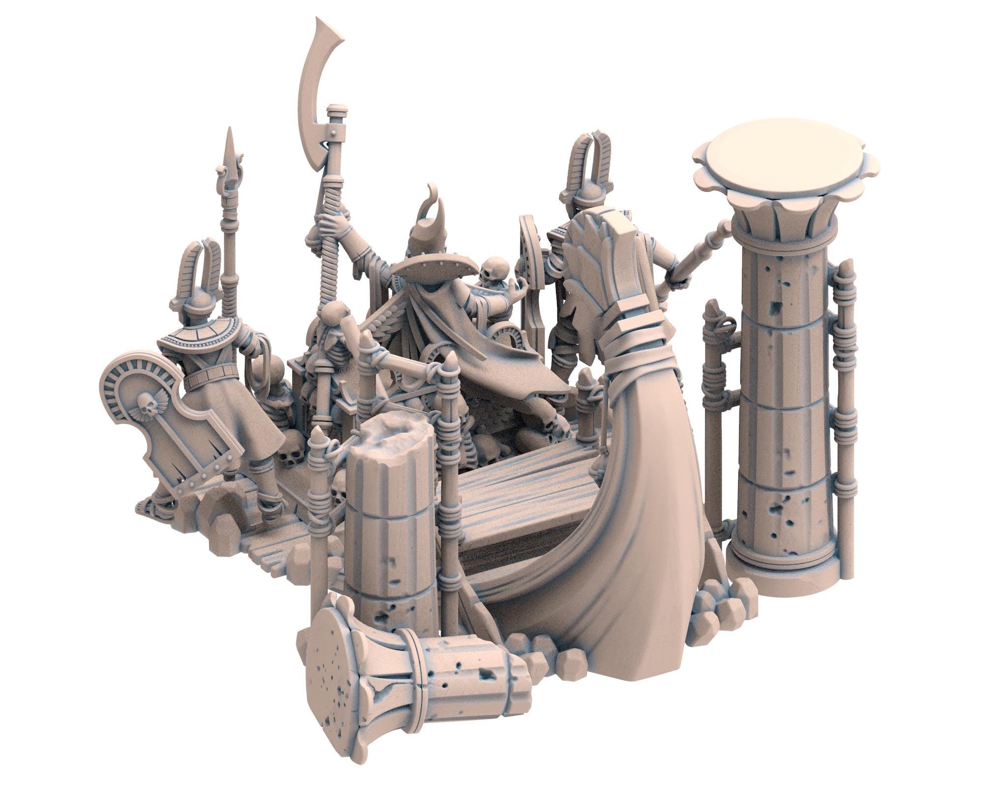 Eternal Dynasties - Pharaoh Funeral Ship, The Ancient Skeletons, Fantasy Battle, Oldhammer, King of war, D&D