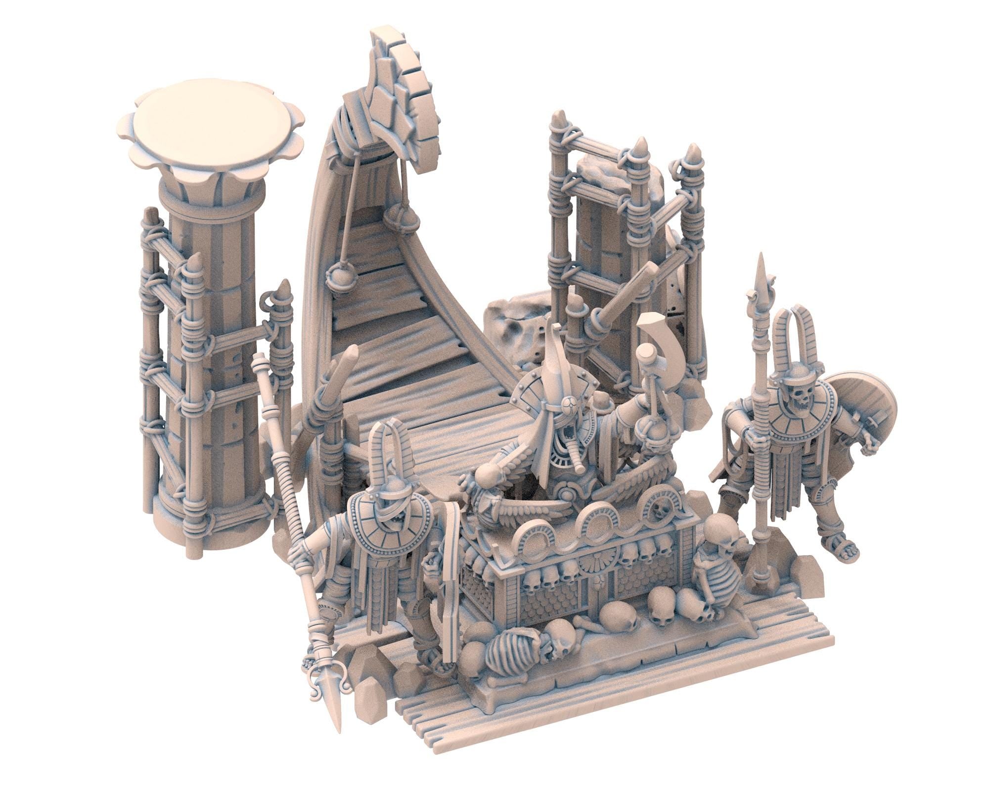 Eternal Dynasties - Priest of Pharaoh Funeral Ship, The Ancient Skeletons, Fantasy Battle, Oldhammer, King of war, D&D