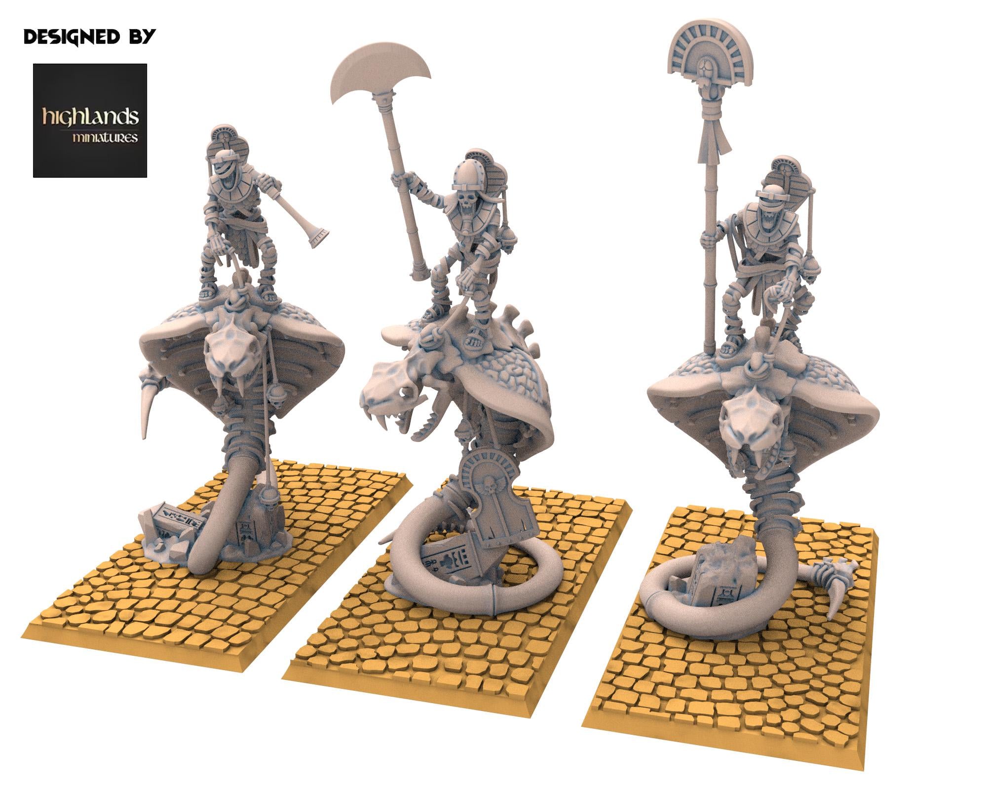 Eternal Dynasties - Mounted Ancient Guard on Great Snakes, The Ancient Skeletons, Fantasy Battle, Oldhammer, King of war, D&D