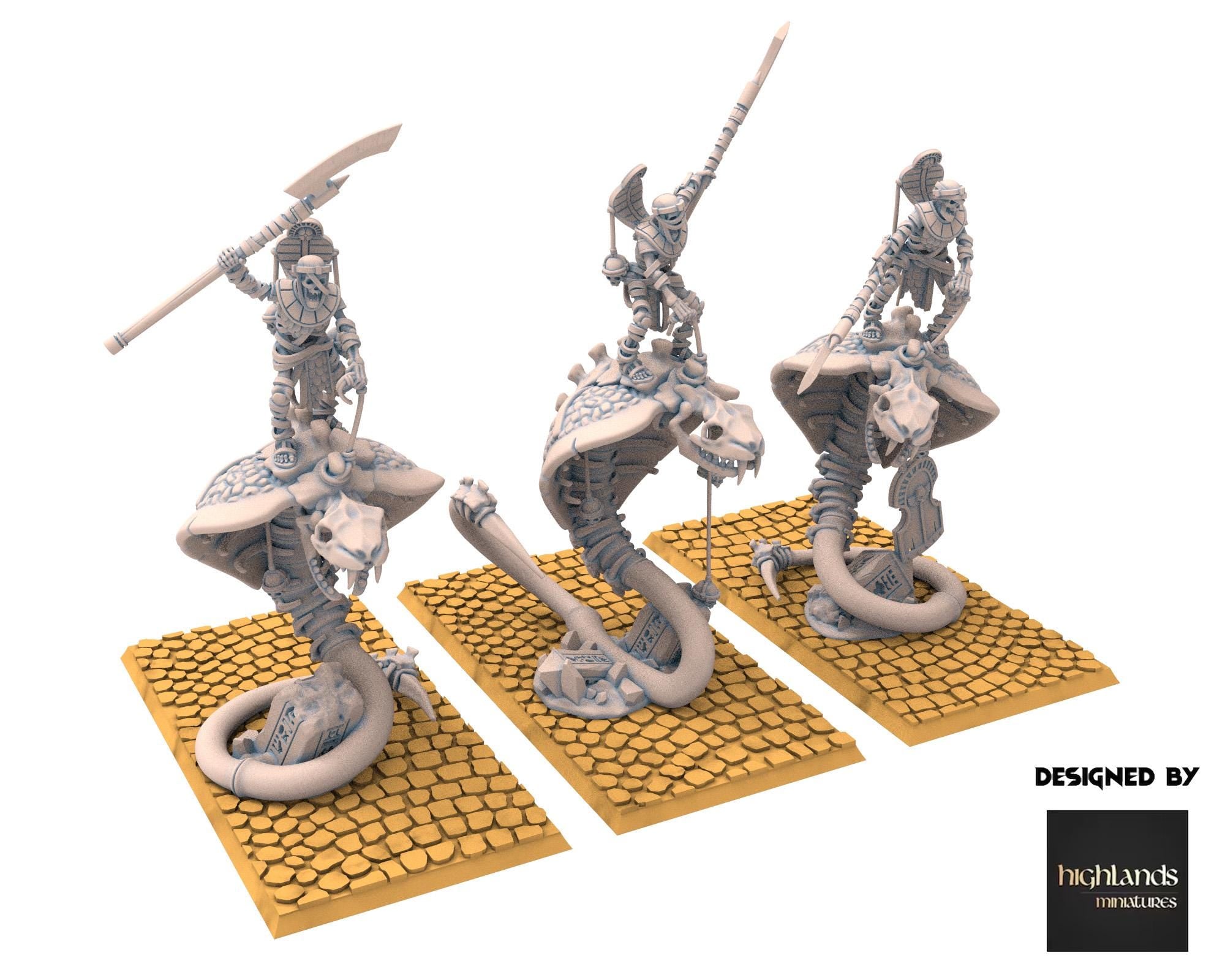 Eternal Dynasties - Mounted Ancient Guard on Great Snakes, The Ancient Skeletons, Fantasy Battle, Oldhammer, King of war, D&D