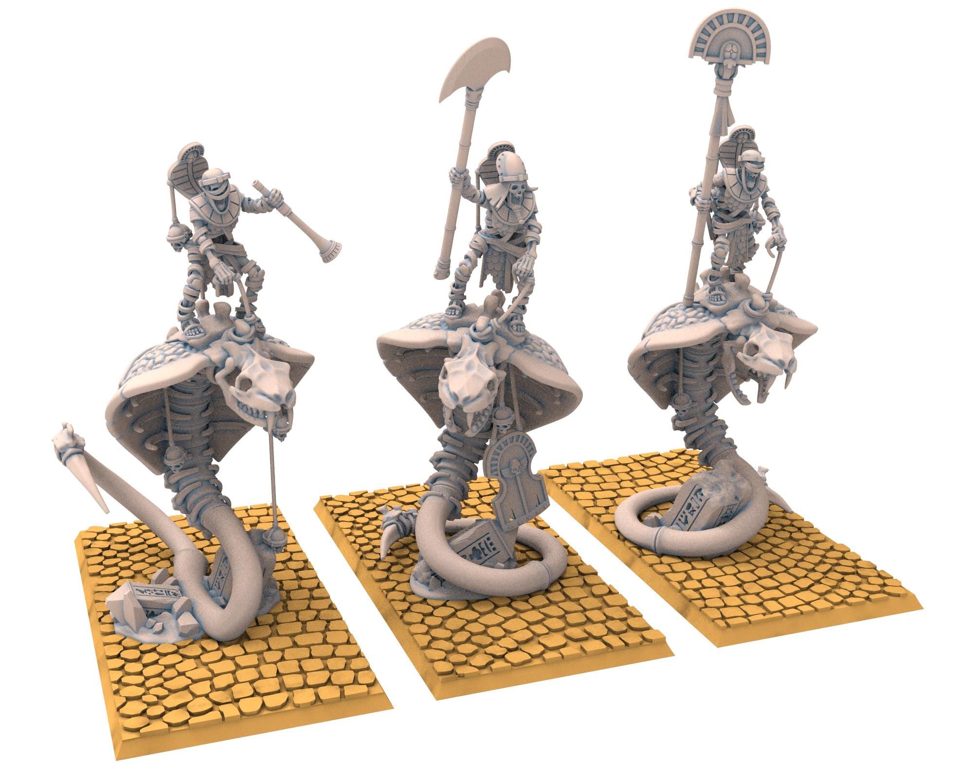 Eternal Dynasties - Mounted Ancient Guard on Great Snakes, The Ancient Skeletons, Fantasy Battle, Oldhammer, King of war, D&D