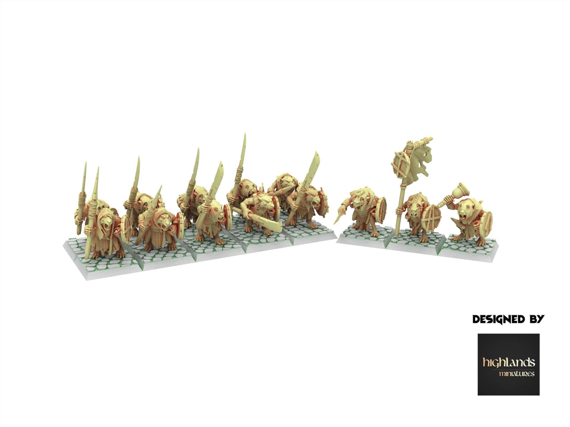 Rattigan - Sewer Rats with Spears, giant rat of the dirty deep, highland, plague spreader