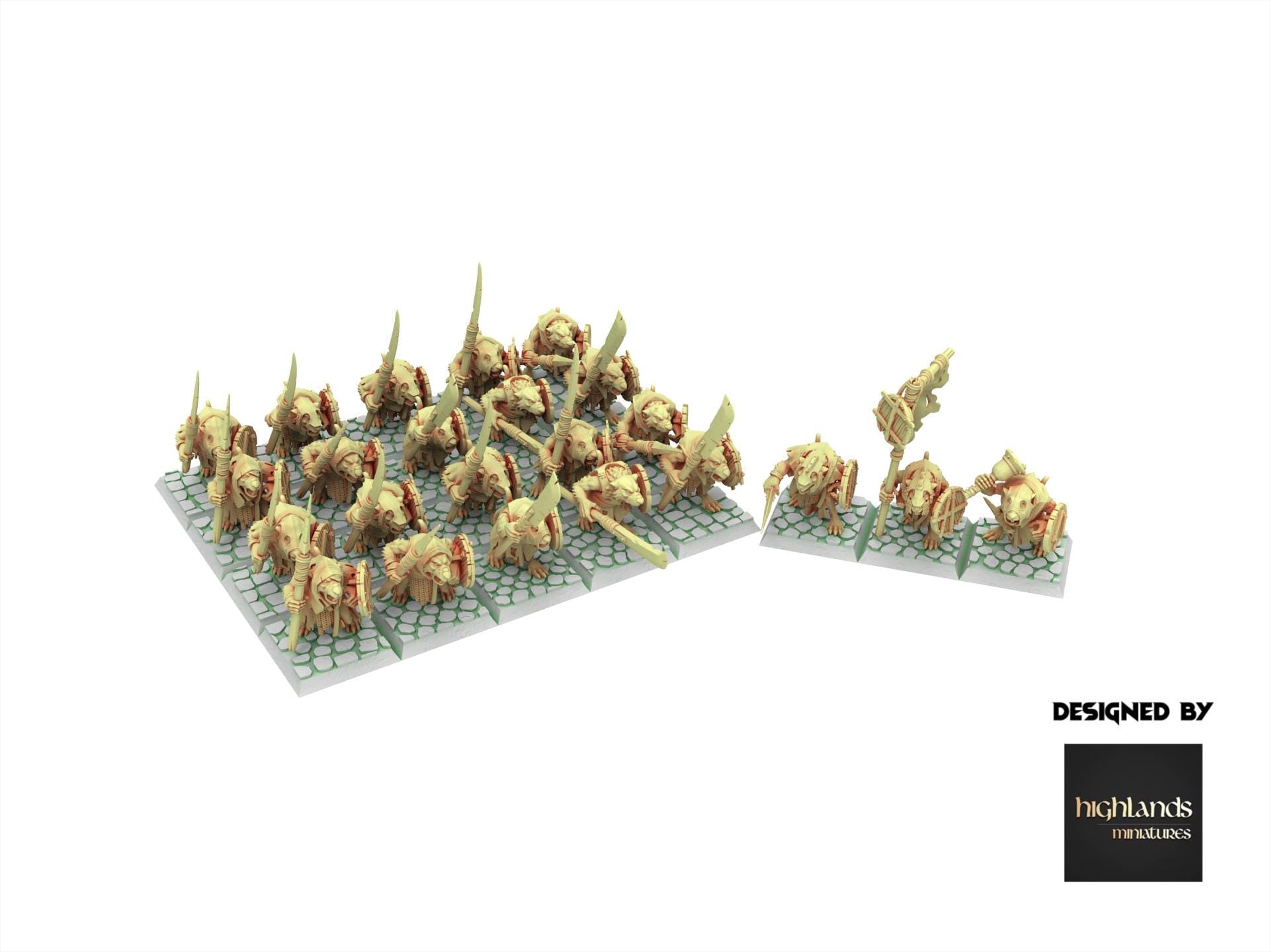 Rattigan - Sewer Rats with Spears, giant rat of the dirty deep, highland, plague spreader