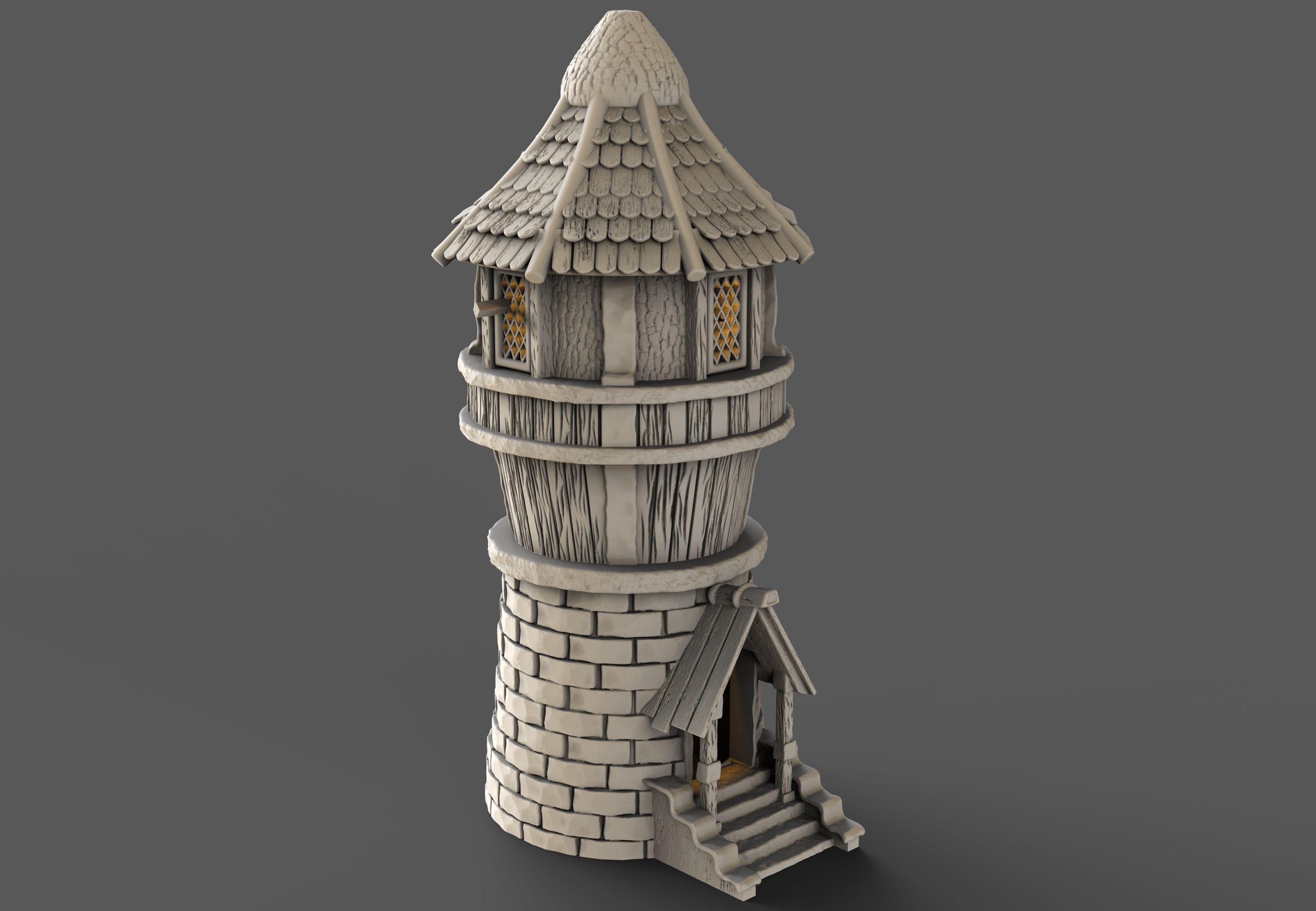 Medieval building - House 33 - PLA for Oldworld, Dungeon & Dragons, Frostgrave, Age of fantasy battle skirmish wargame