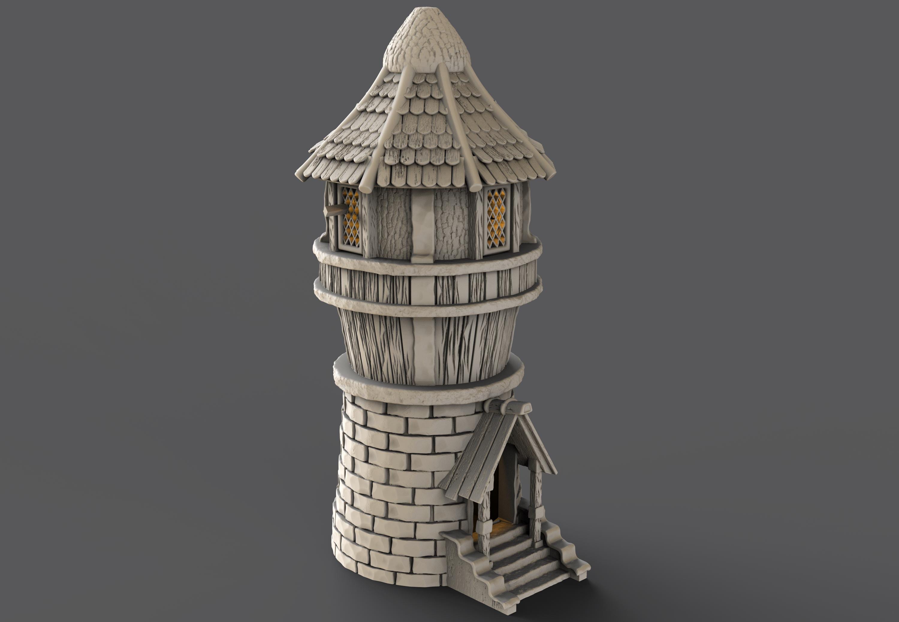 Medieval building - House 33 - PLA for Oldworld, Dungeon & Dragons, Frostgrave, Age of fantasy battle skirmish wargame