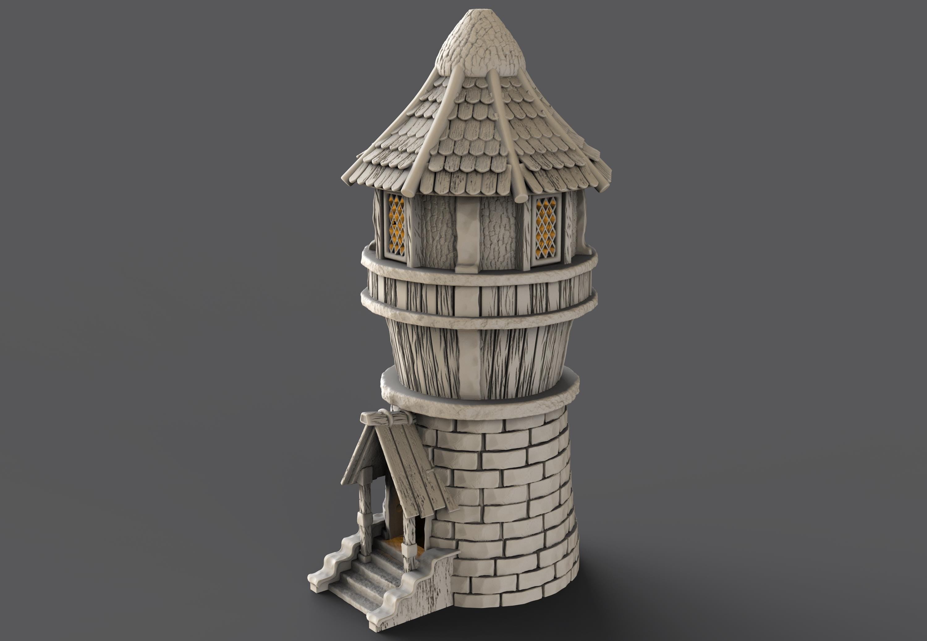 Medieval building - House 33 - PLA for Oldworld, Dungeon & Dragons, Frostgrave, Age of fantasy battle skirmish wargame