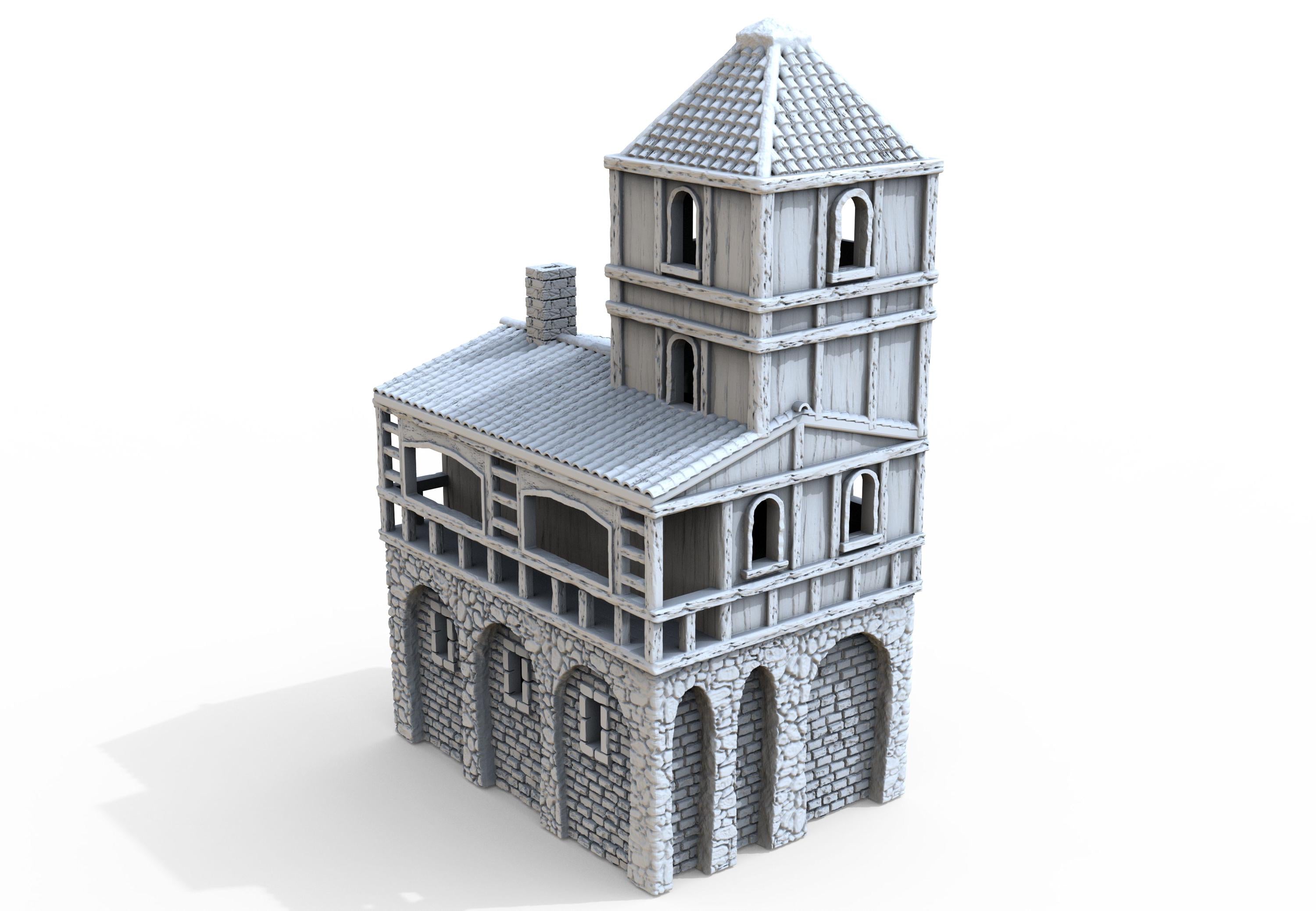 Medieval building - House 42 - PLA for Oldworld, Dungeon & Dragons, Frostgrave, Age of fantasy battle skirmish wargame