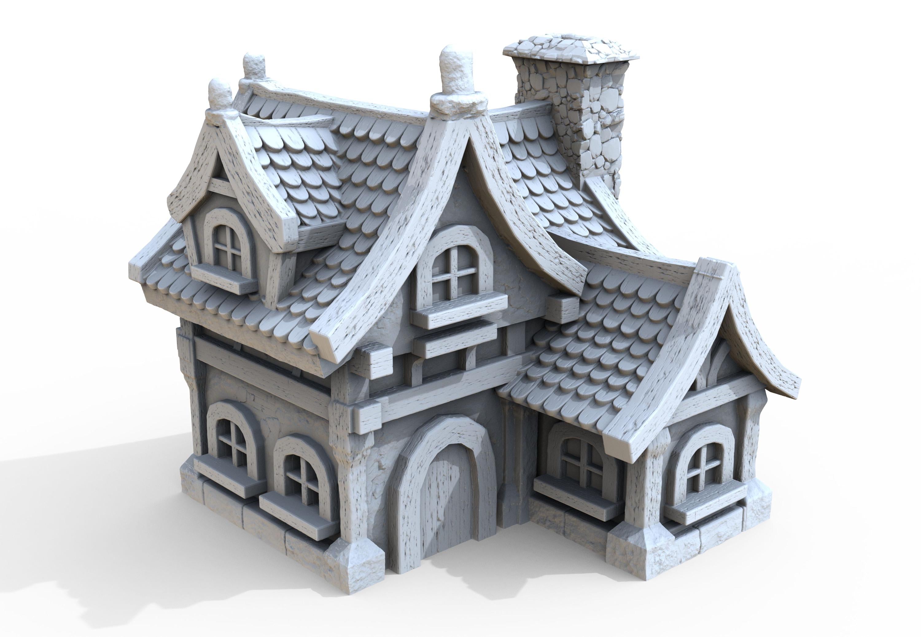 Medieval building - House 45 - PLA for Oldworld, Dungeon & Dragons, Frostgrave, Age of fantasy battle skirmish wargame
