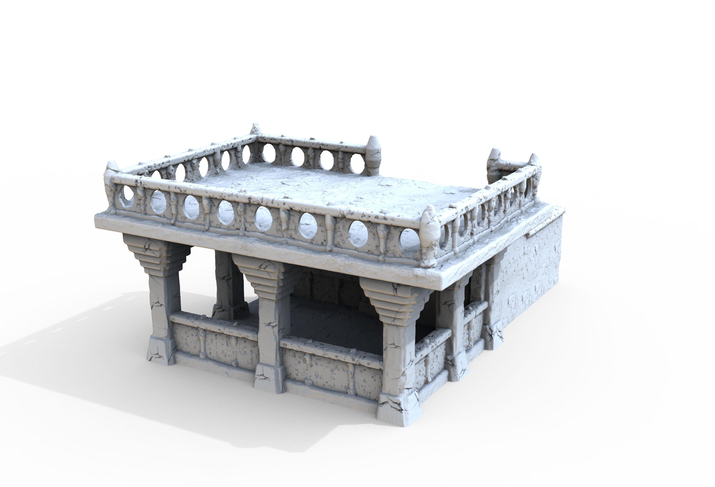 Medieval building - Square 49 - PLA for Oldworld, Dungeon & Dragons, Frostgrave, Age of fantasy battle skirmish wargame