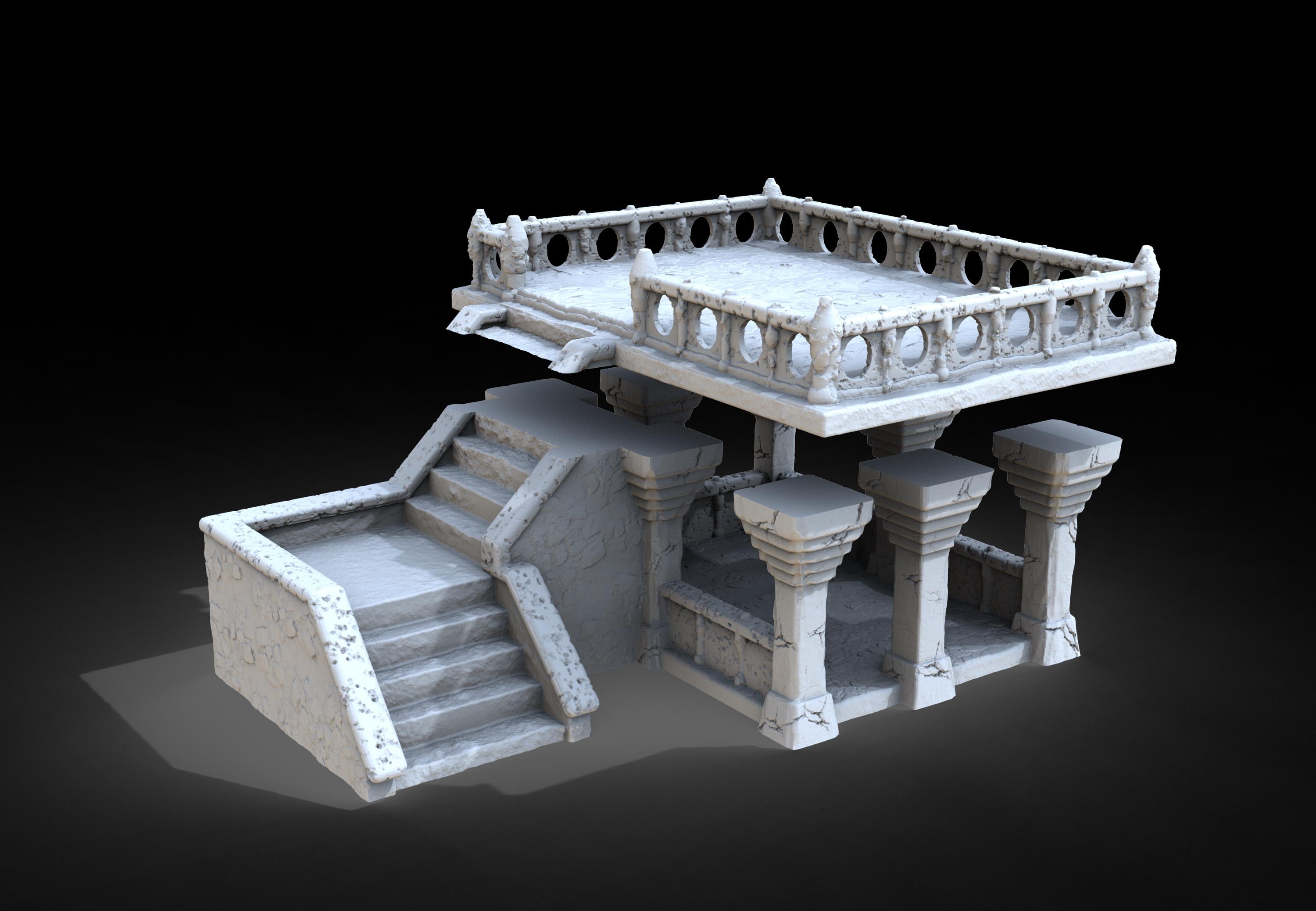 Medieval building - Square 49 - PLA for Oldworld, Dungeon & Dragons, Frostgrave, Age of fantasy battle skirmish wargame