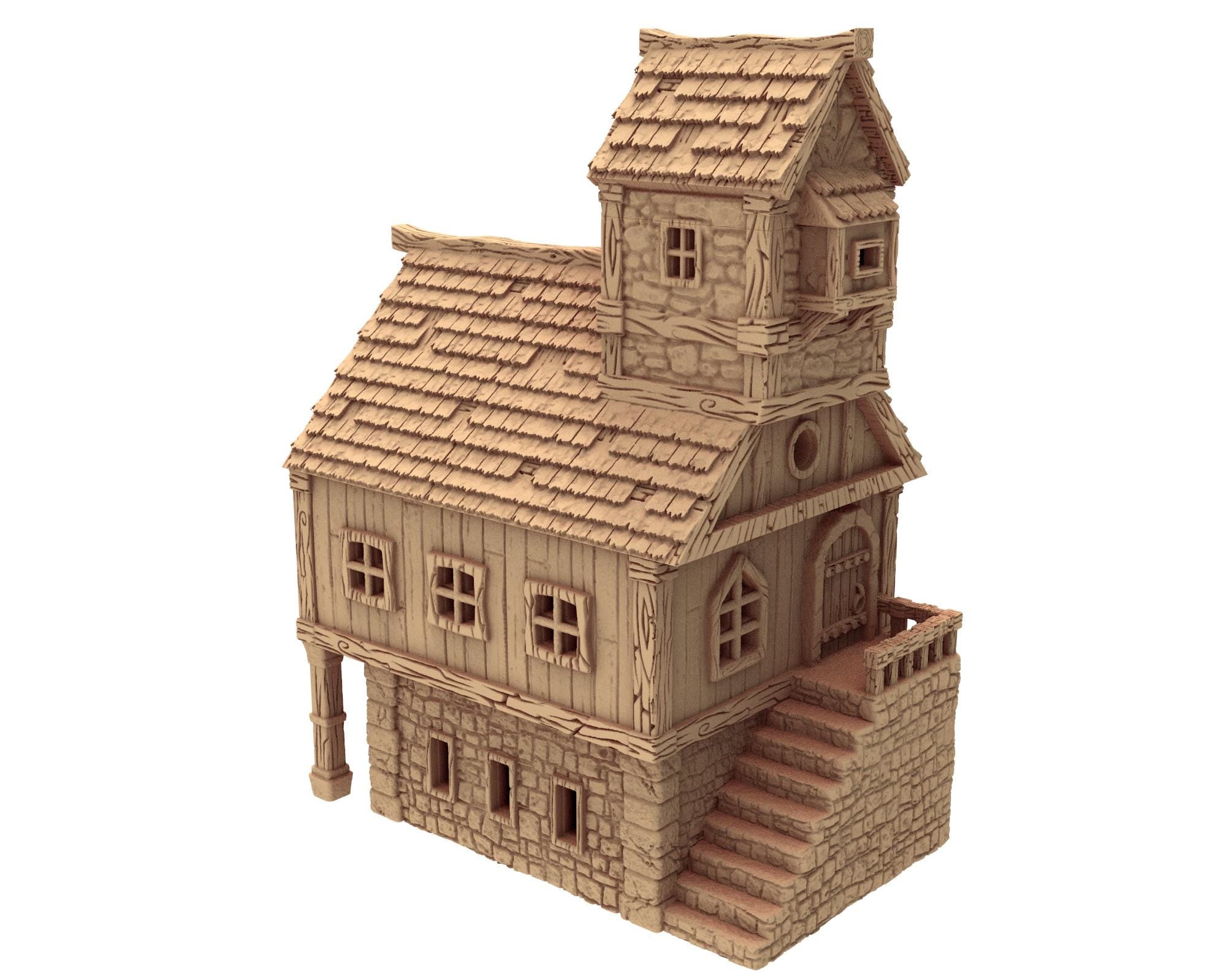 The Village of the Knights - House A1 - PLA for Oldworld, Dungeon & Dragons, Frostgrave, Age of fantasy battle skirmish wargame