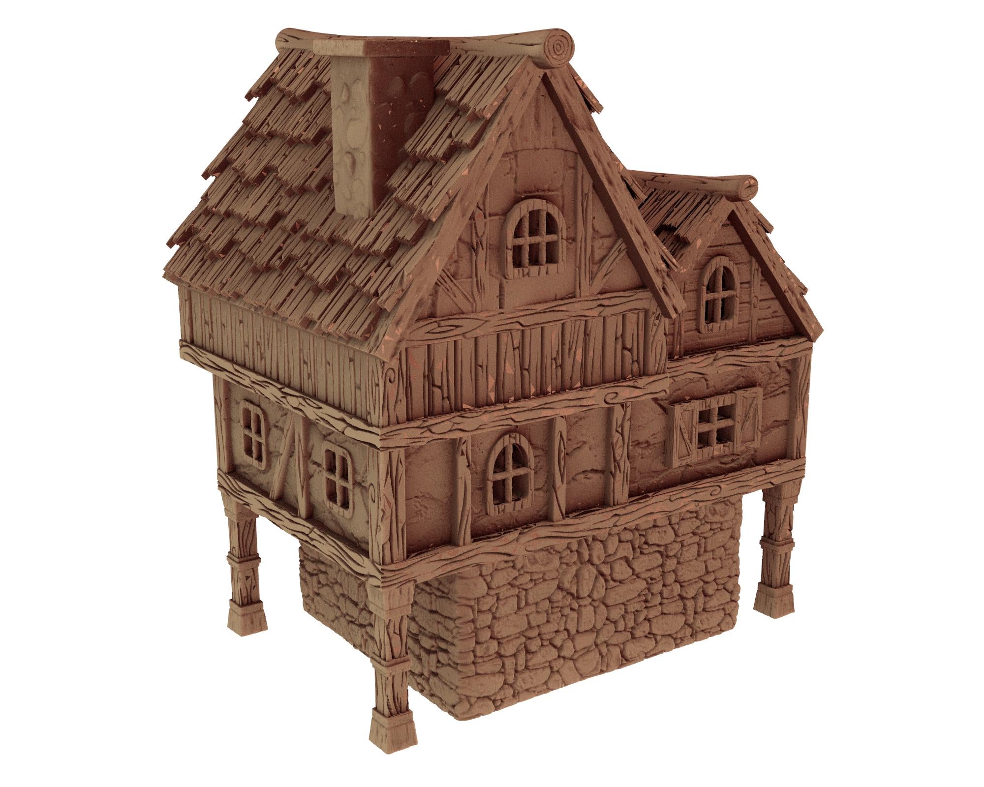 The Village of the Knights - House A3 - PLA for Oldworld, Dungeon & Dragons, Frostgrave, Age of fantasy battle skirmish wargame