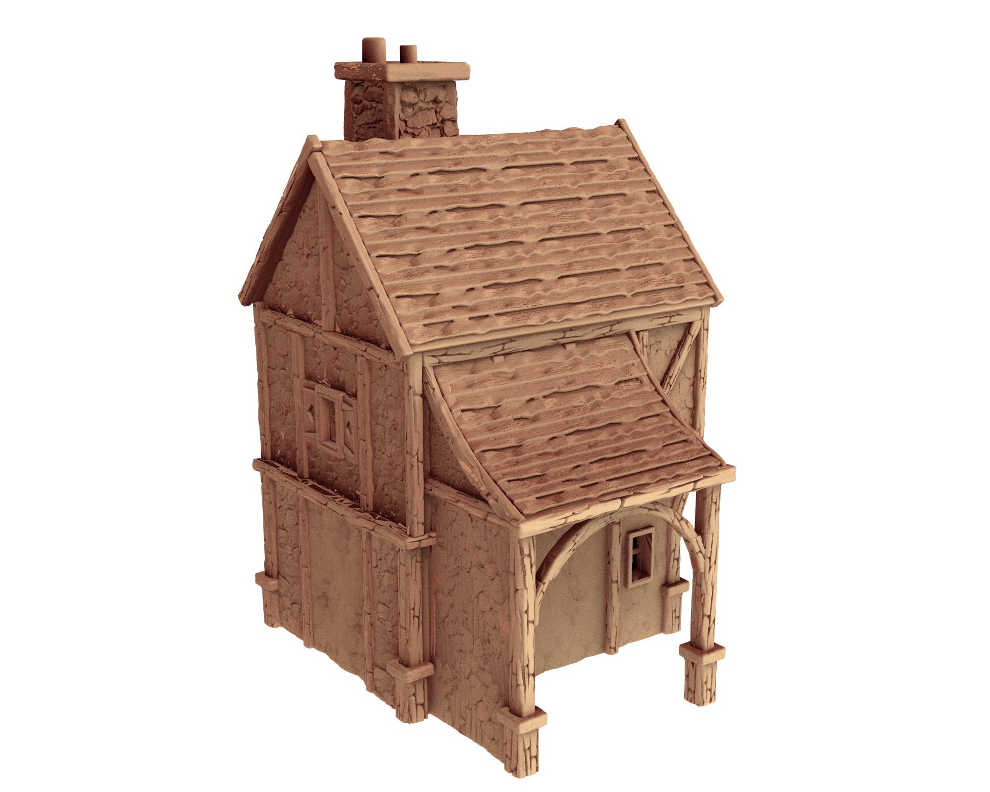 The Village of the Knights - House A6 - PLA for Oldworld, Dungeon & Dragons, Frostgrave, Age of fantasy battle skirmish wargame